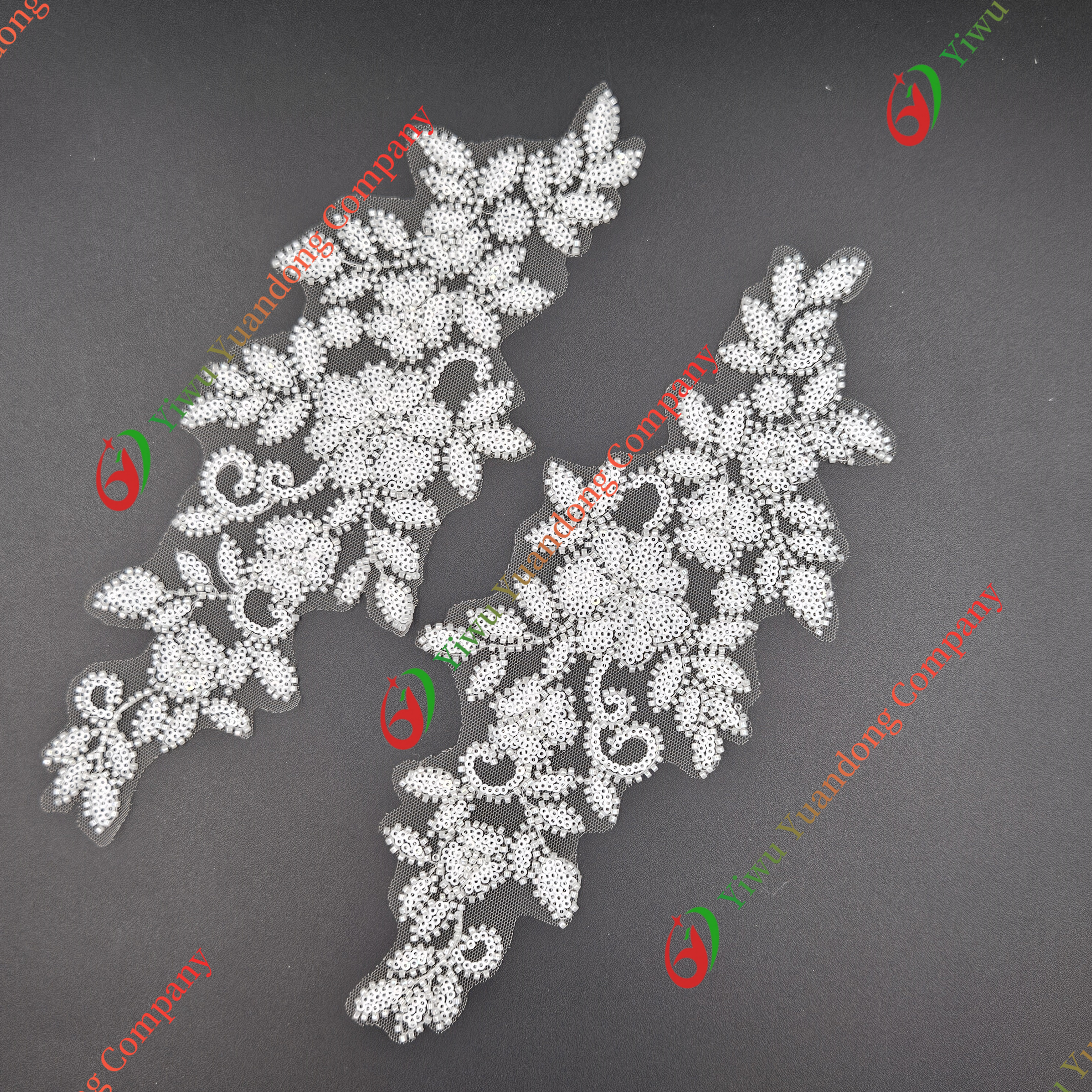 Glass bead mesh lace(pair) 