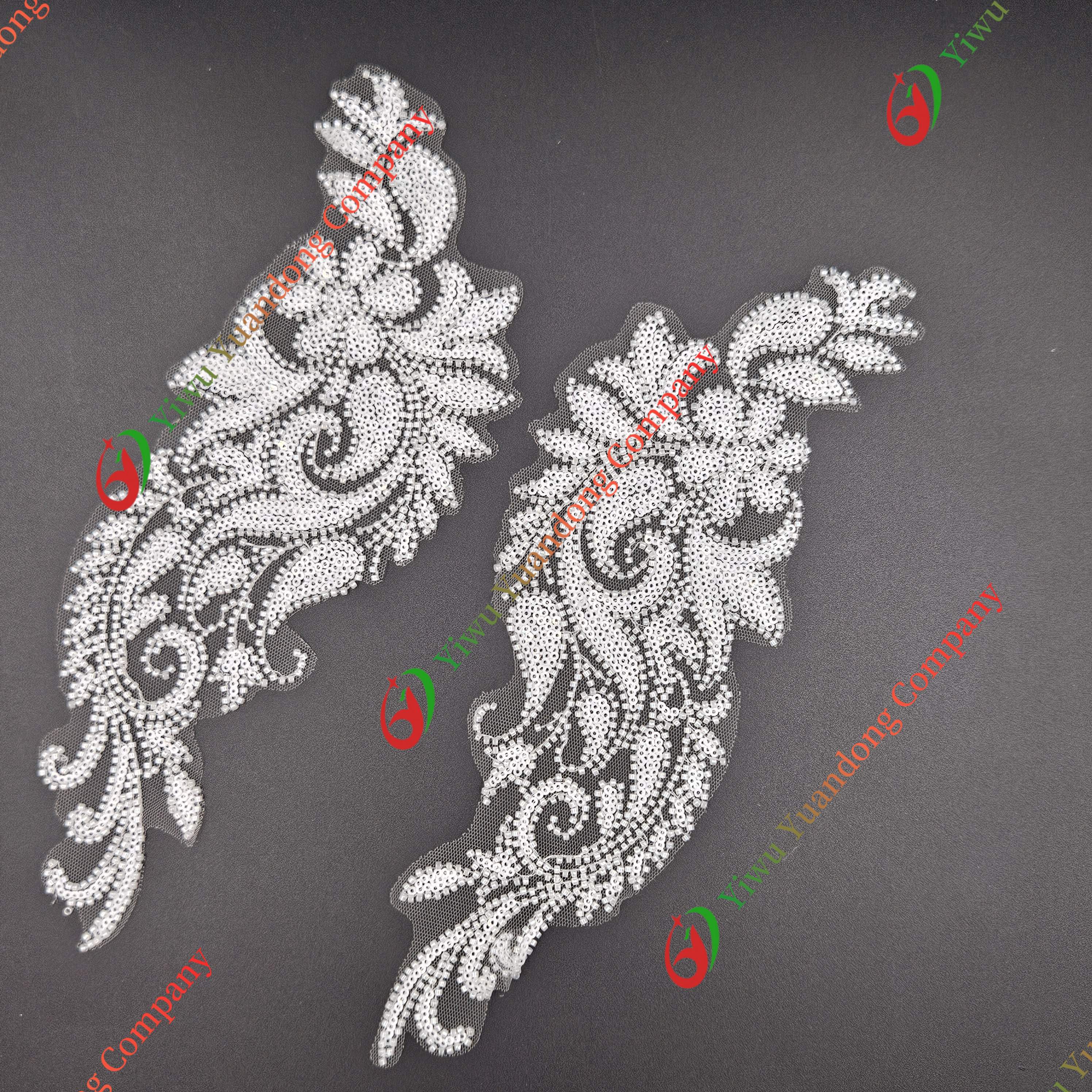 Glass bead mesh lace(pair) 