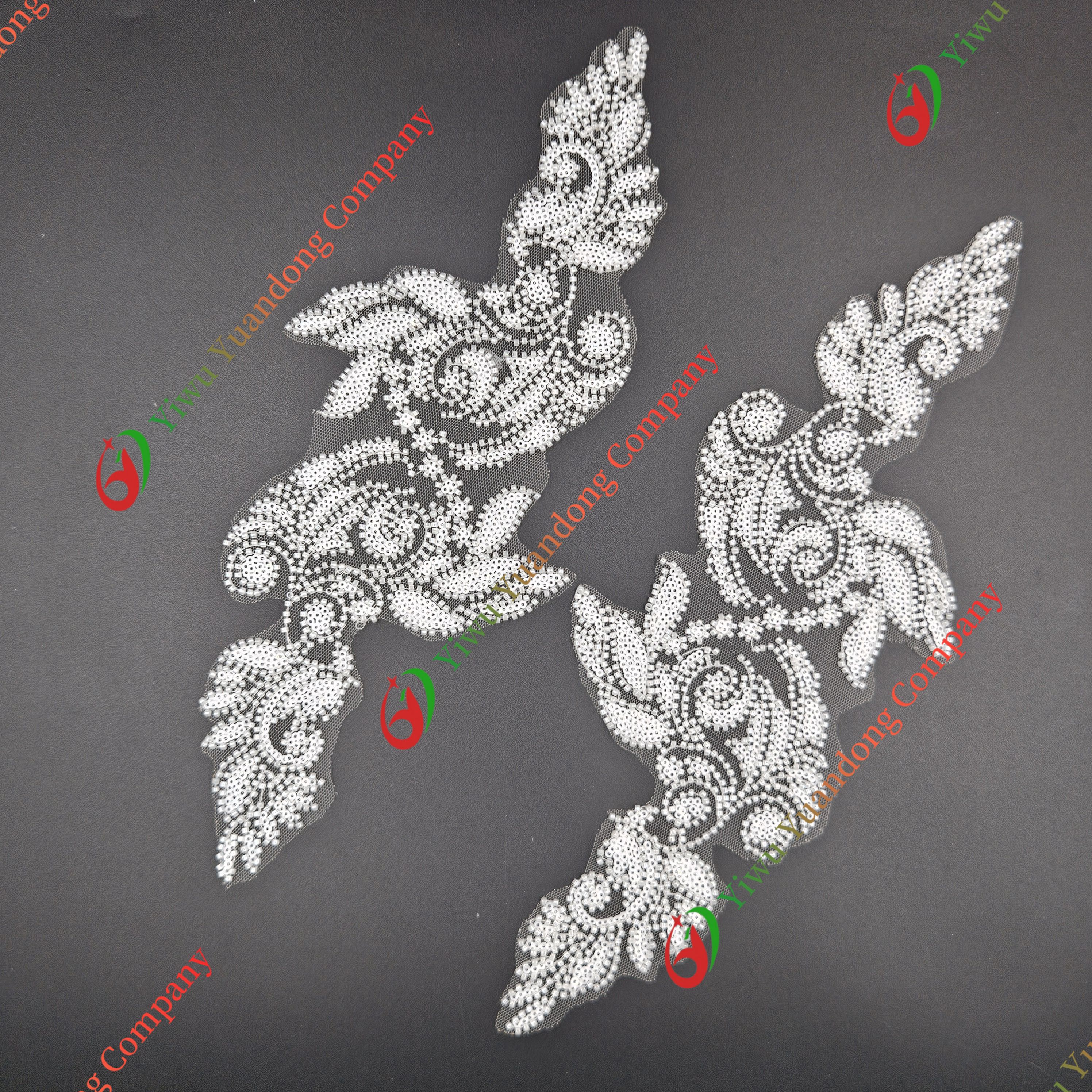 Glass bead mesh lace(pair) 