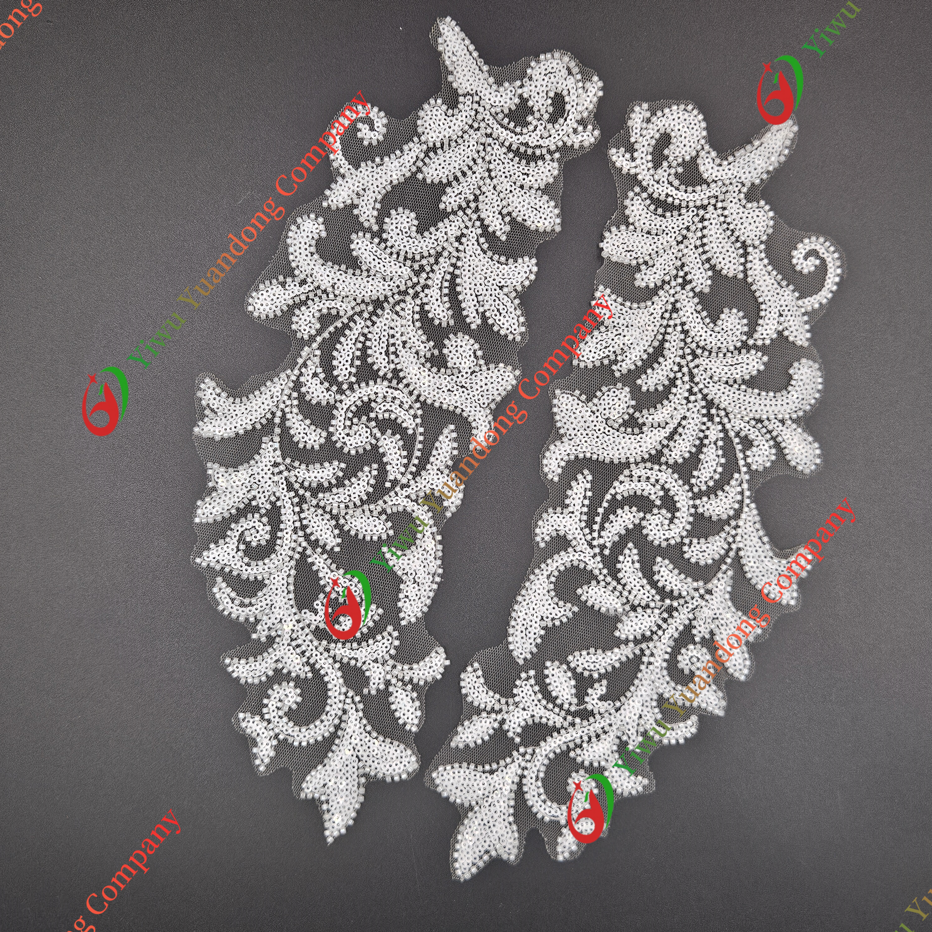 Glass bead mesh lace(pair) 