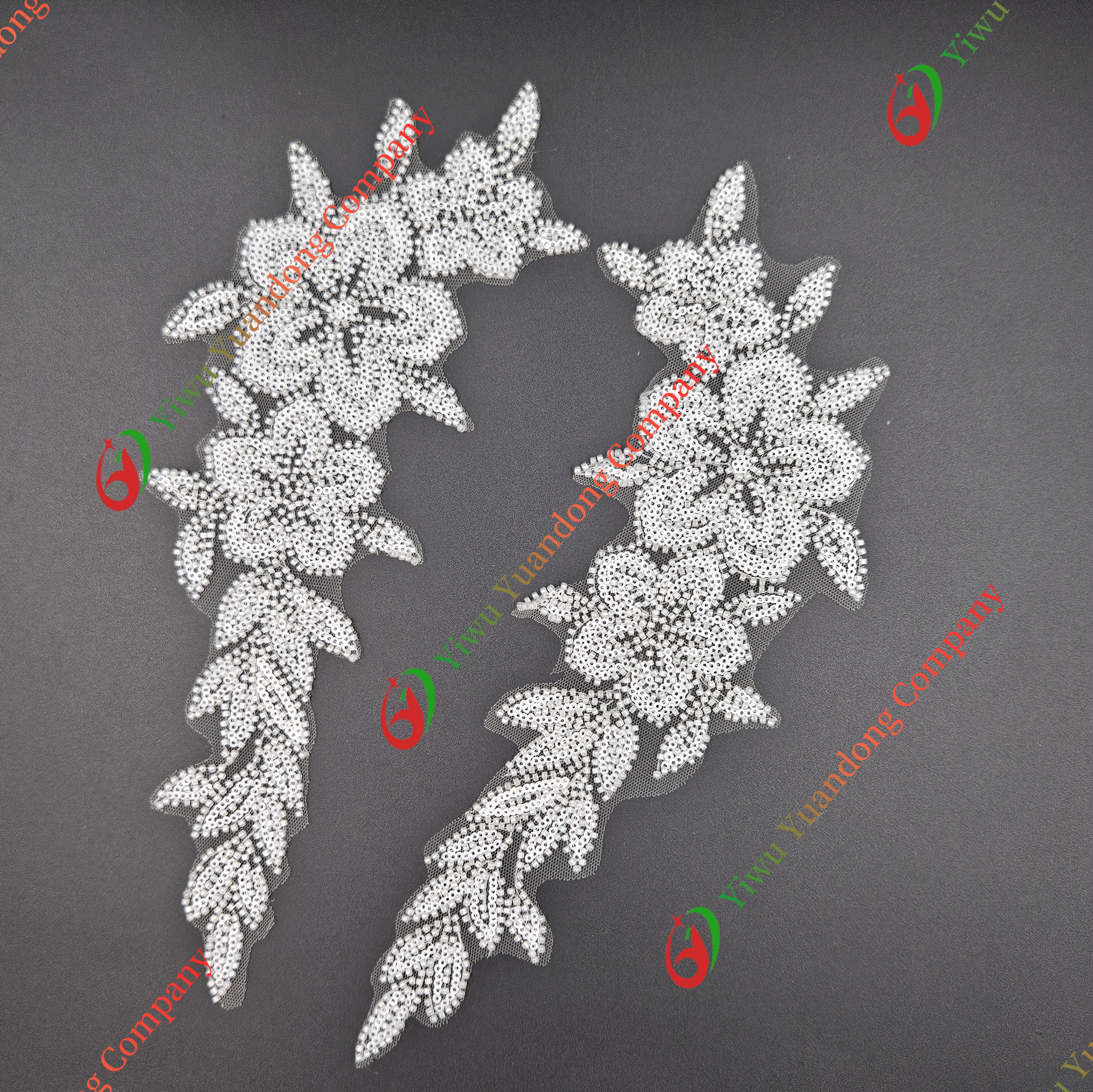 Glass bead mesh lace(pair) 