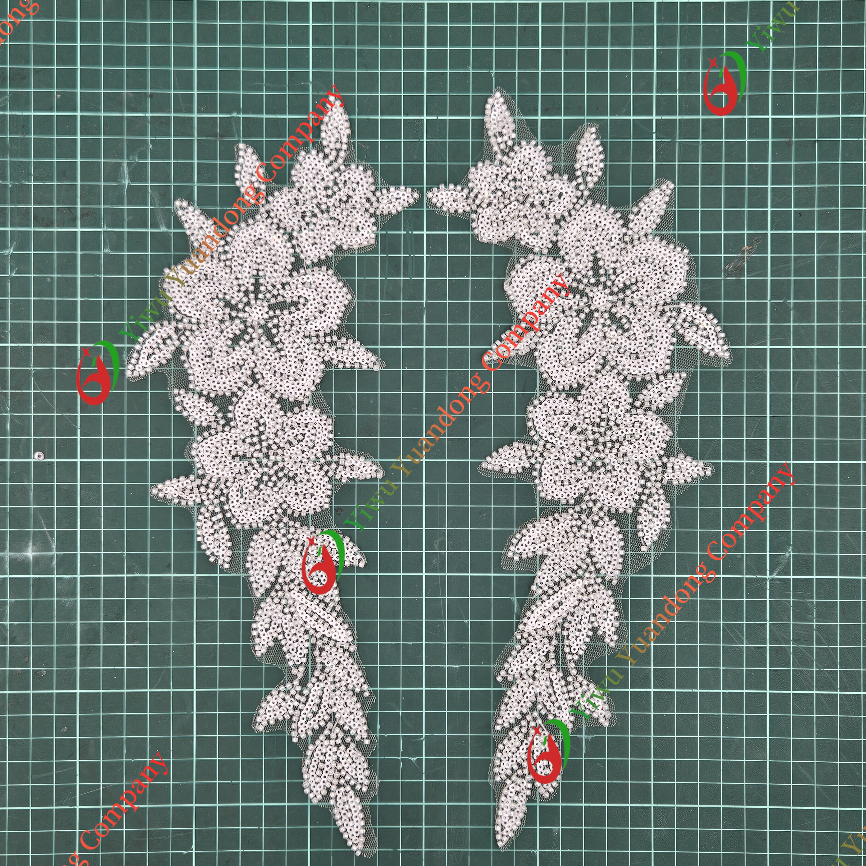 Glass bead mesh lace(pair) 