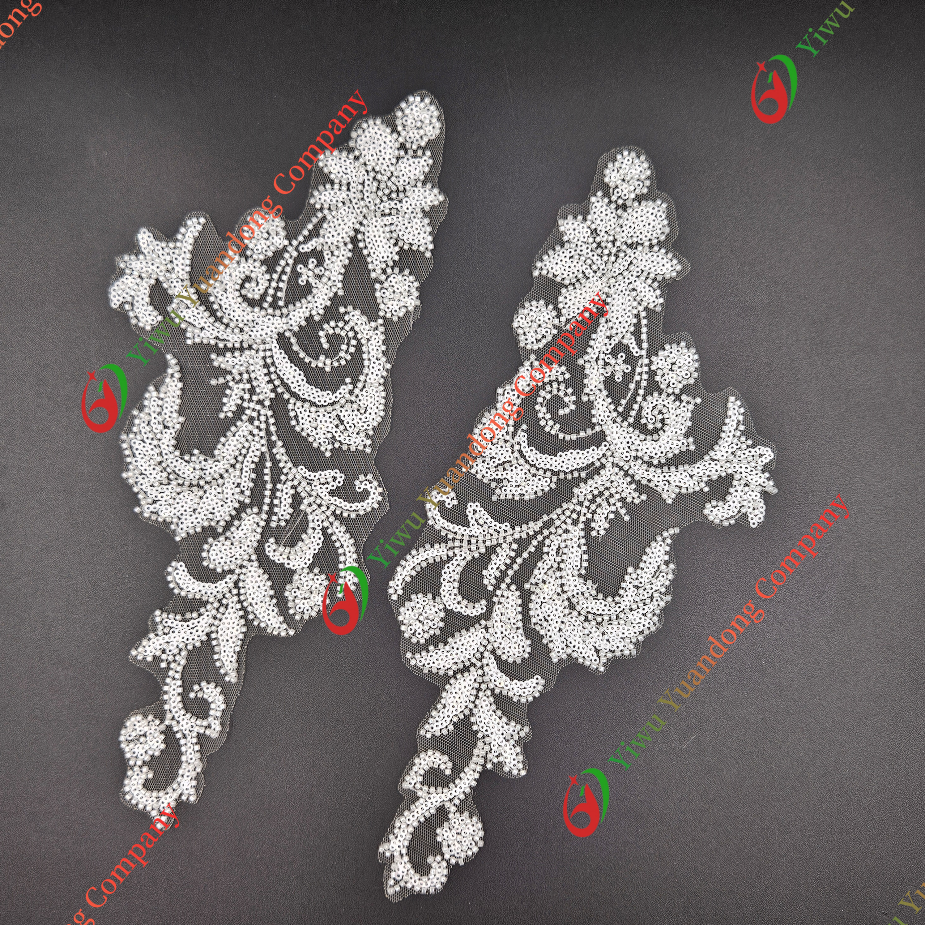 Glass bead mesh lace(pair) 