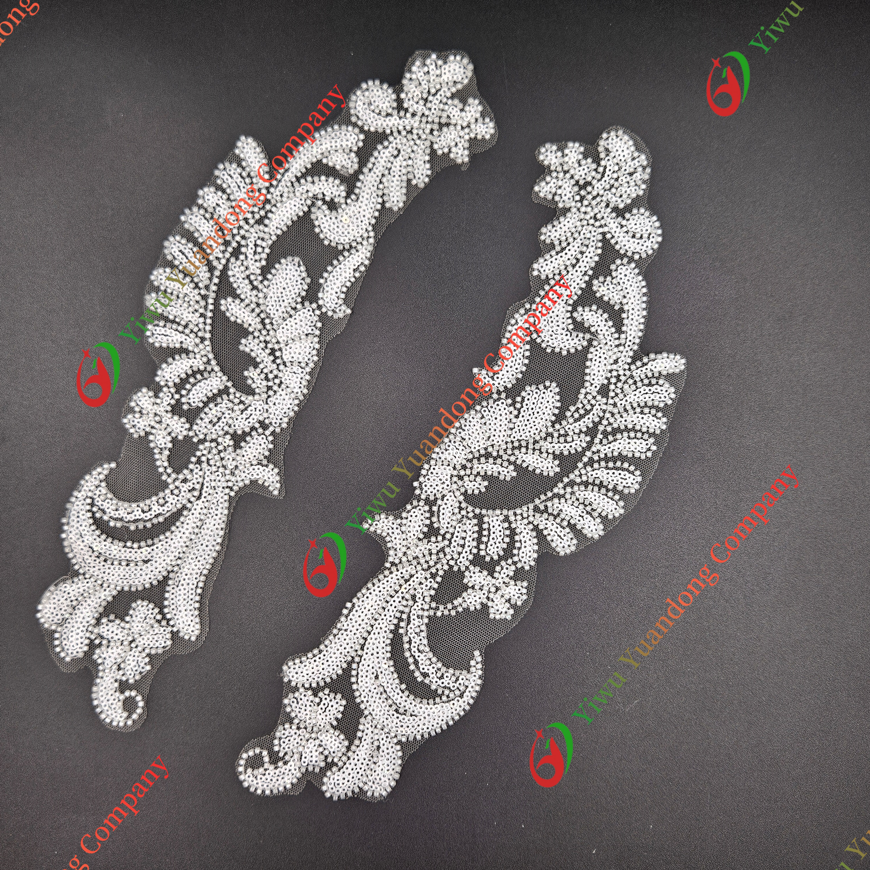 Glass bead mesh lace(pair) 