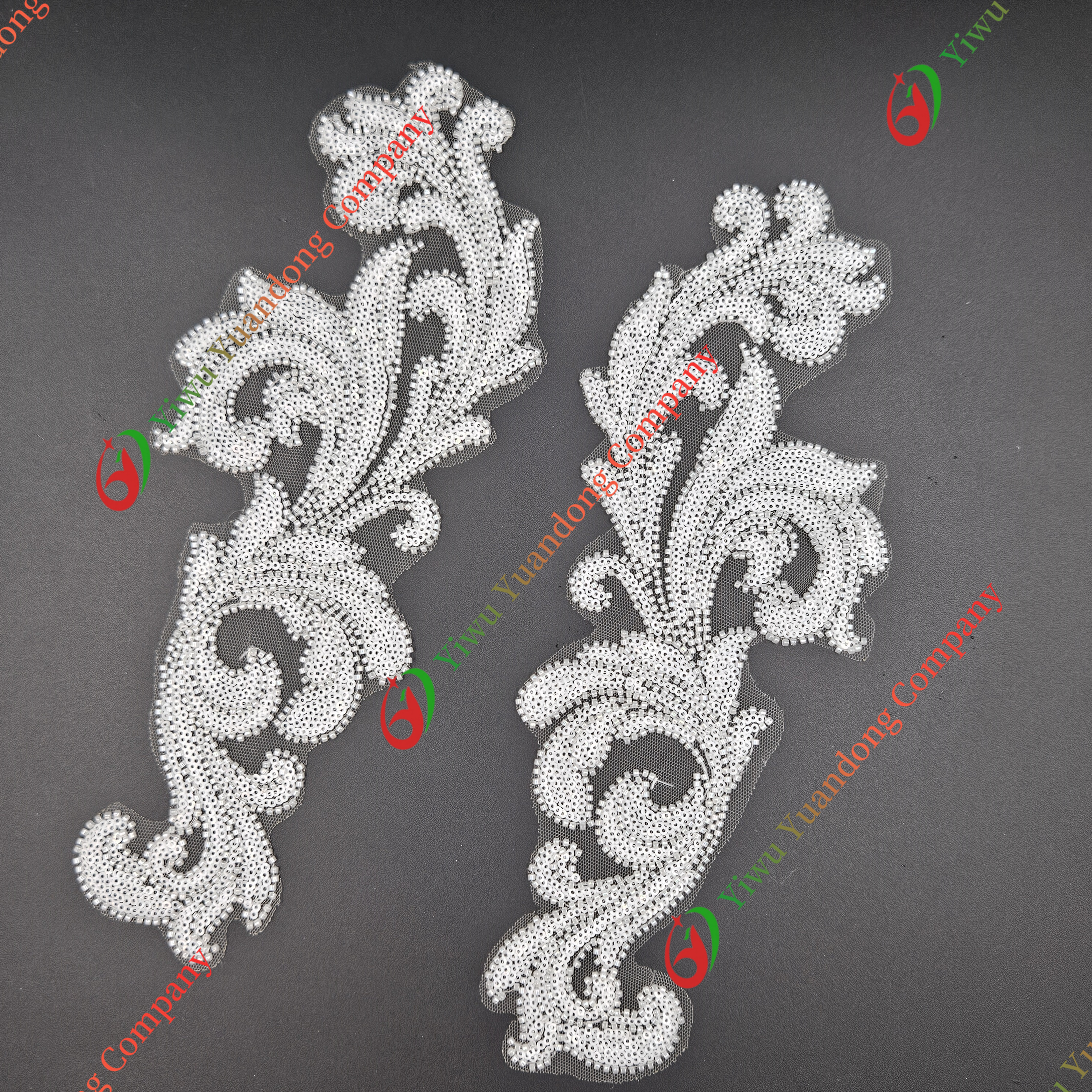 Glass bead mesh lace(pair) 