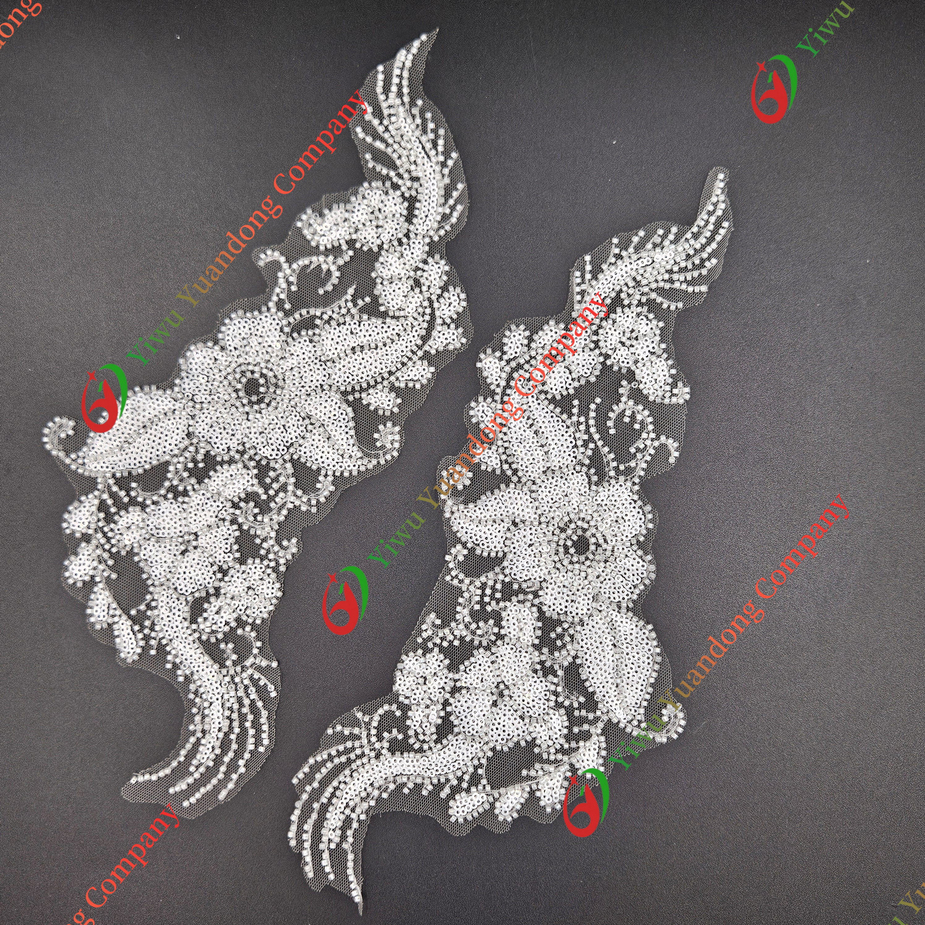 Glass bead mesh lace(pair) 