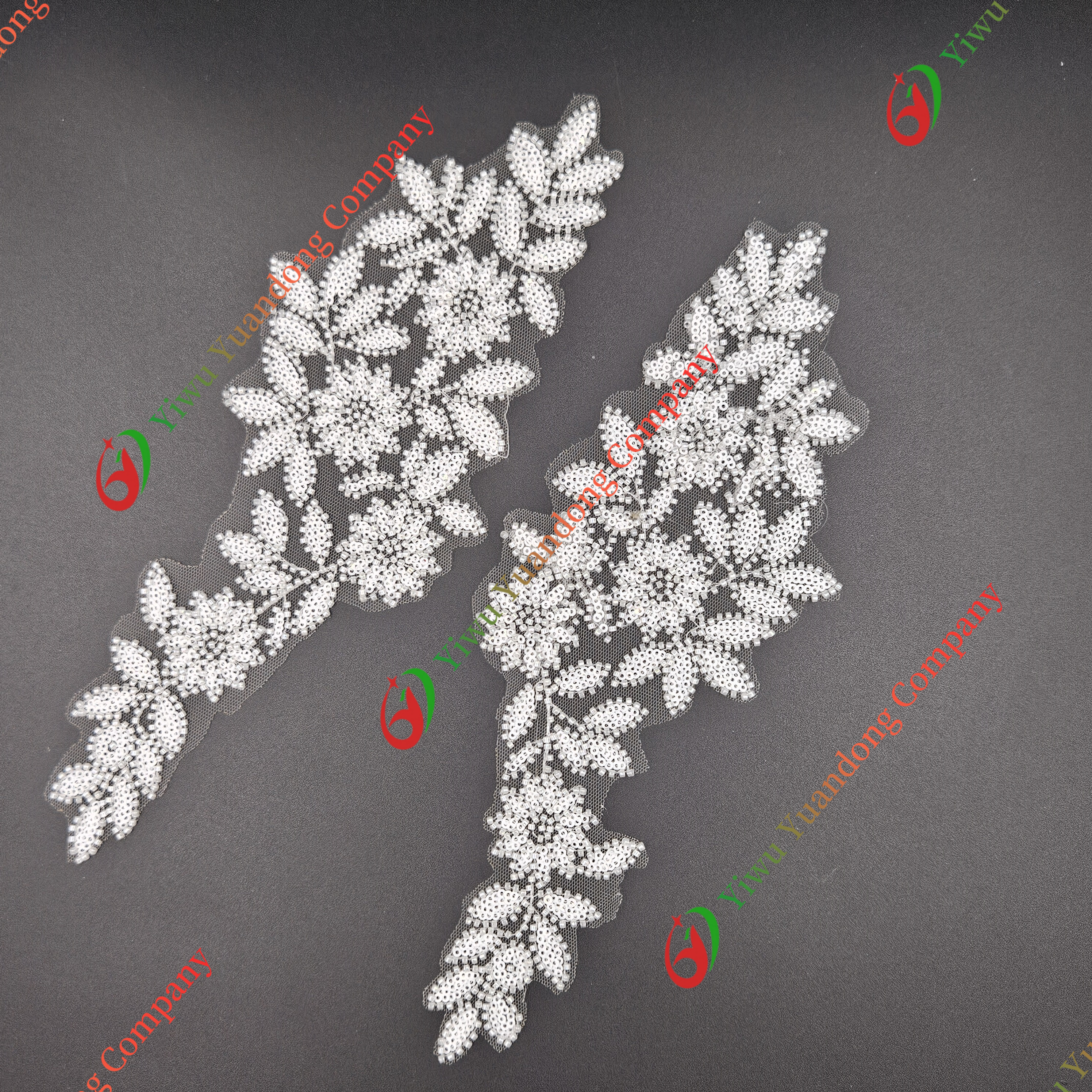 Glass bead mesh lace(pair) 