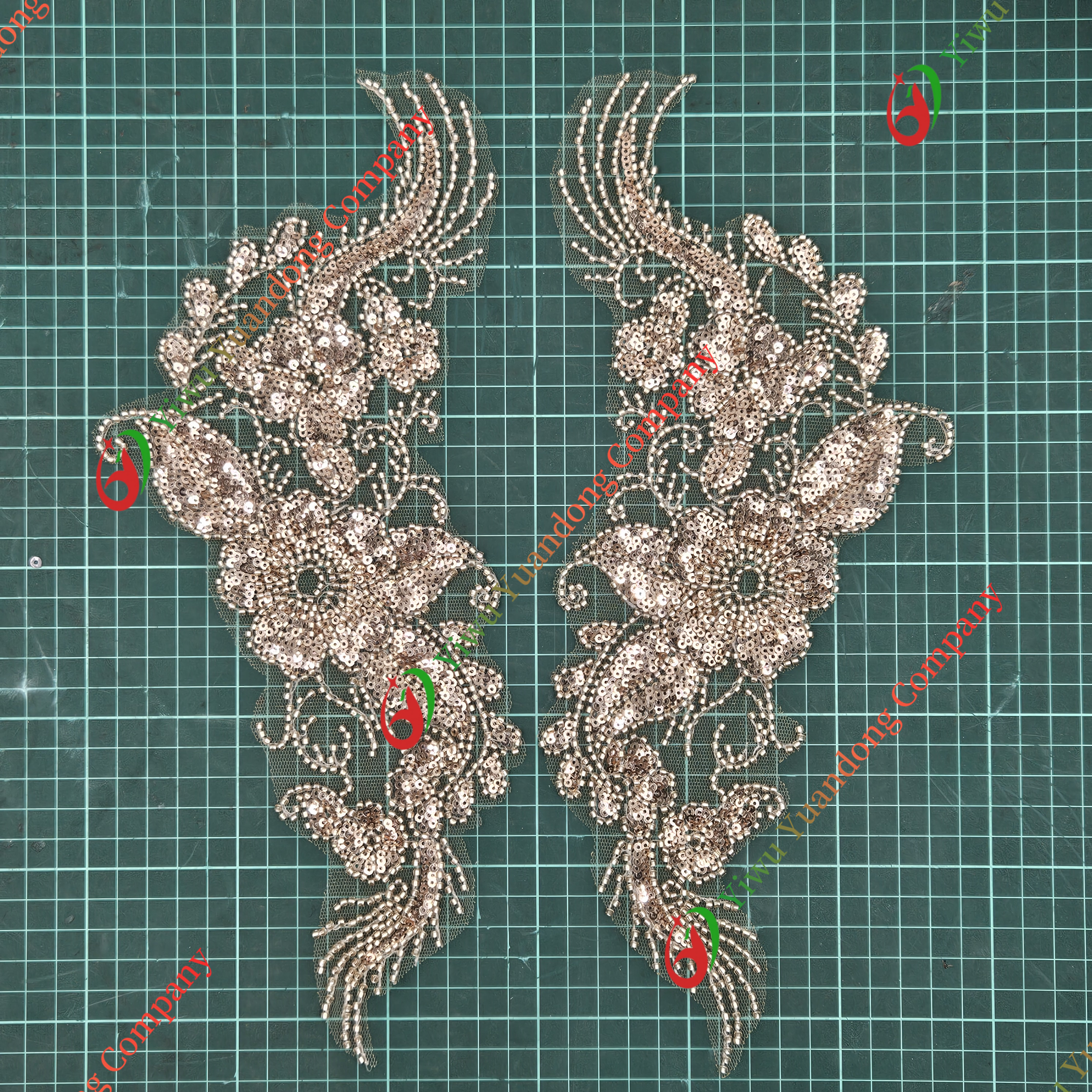 Glass bead mesh lace(pair) 