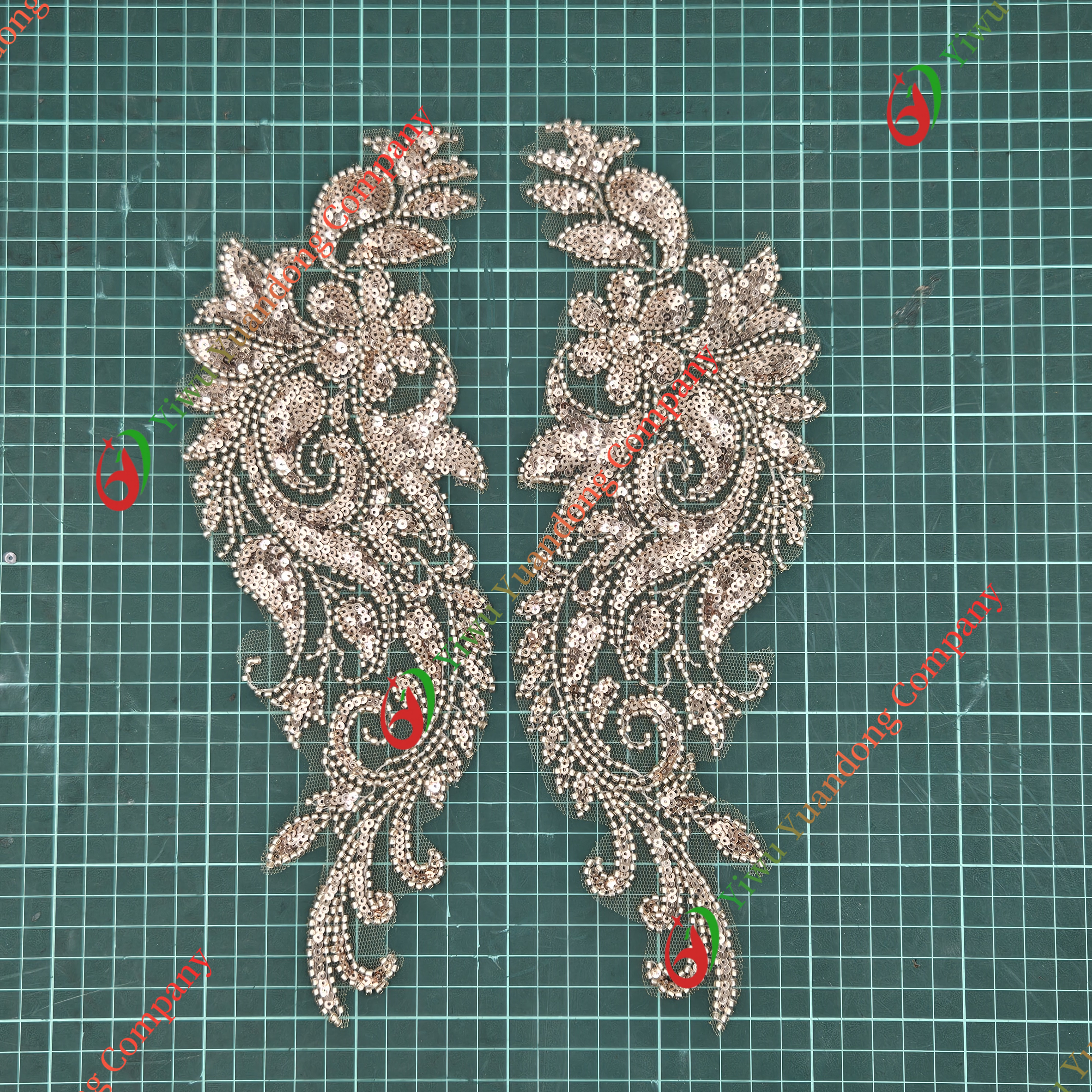 Glass bead mesh lace(pair) 