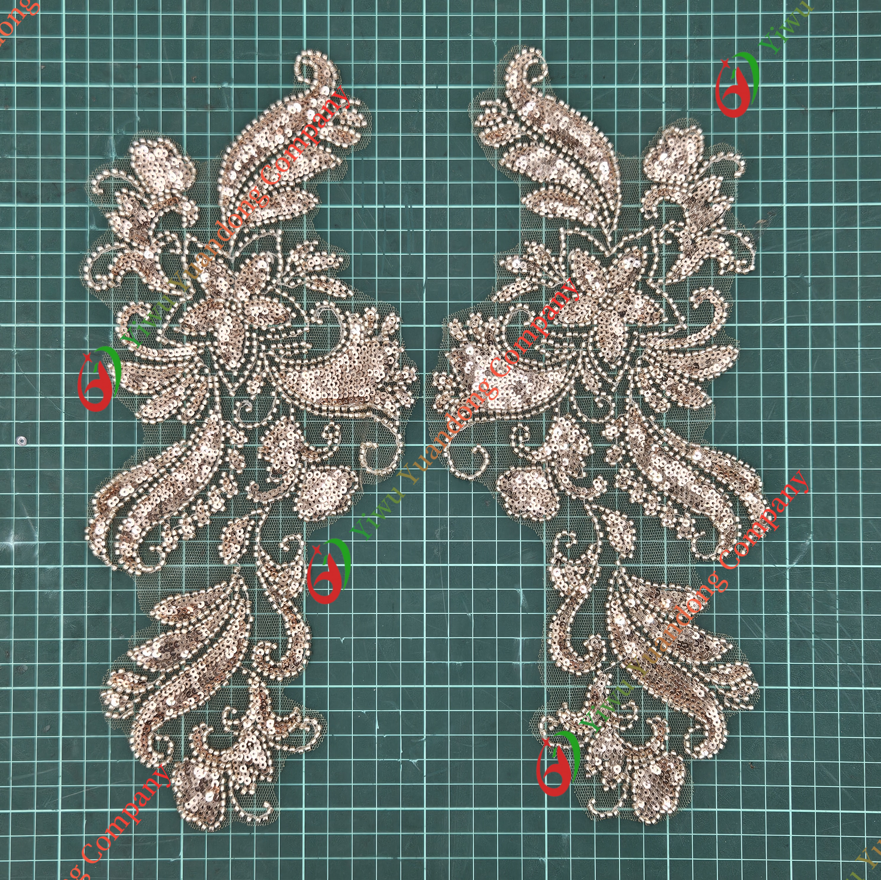 Glass bead mesh lace(pair) 