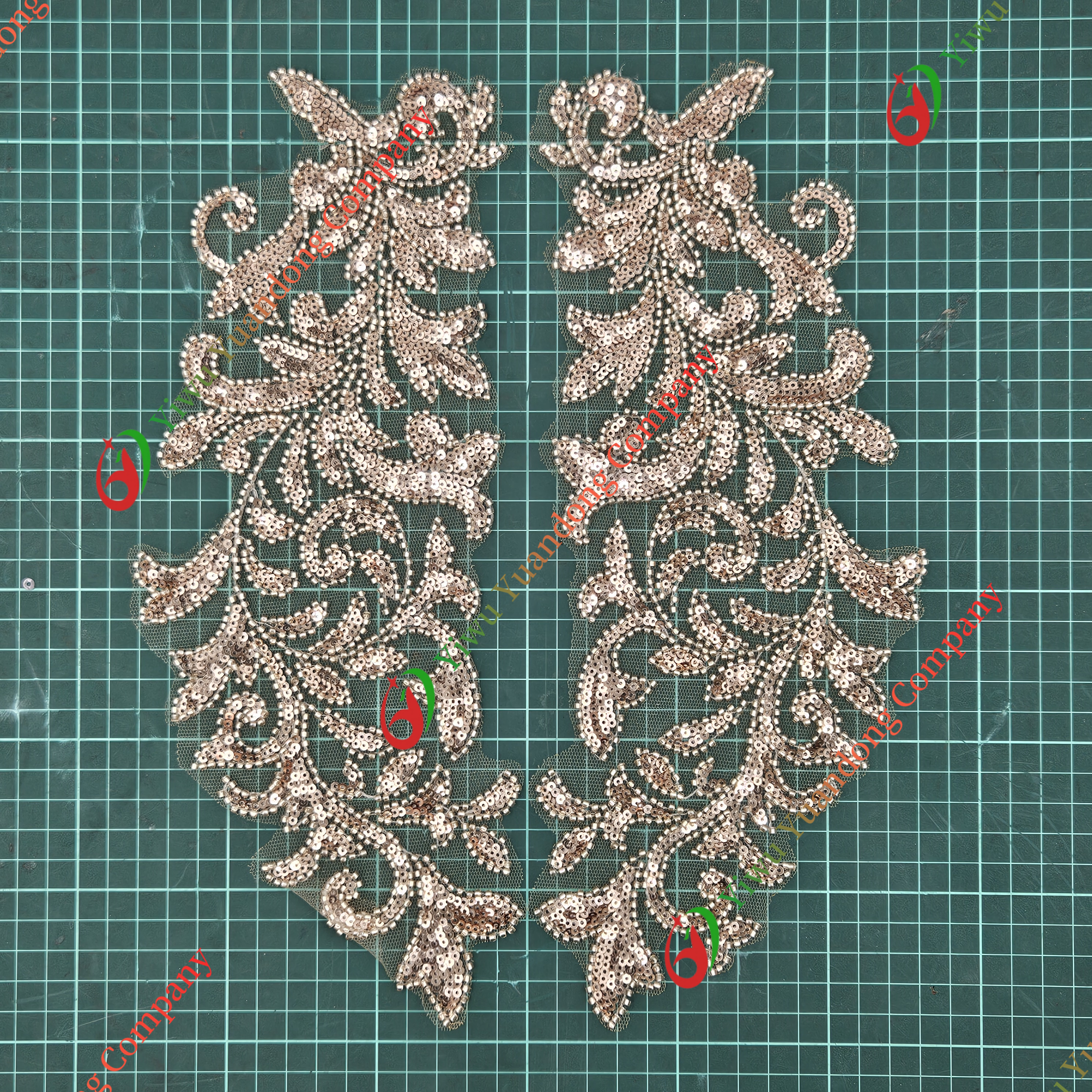 Glass bead mesh lace(pair) 