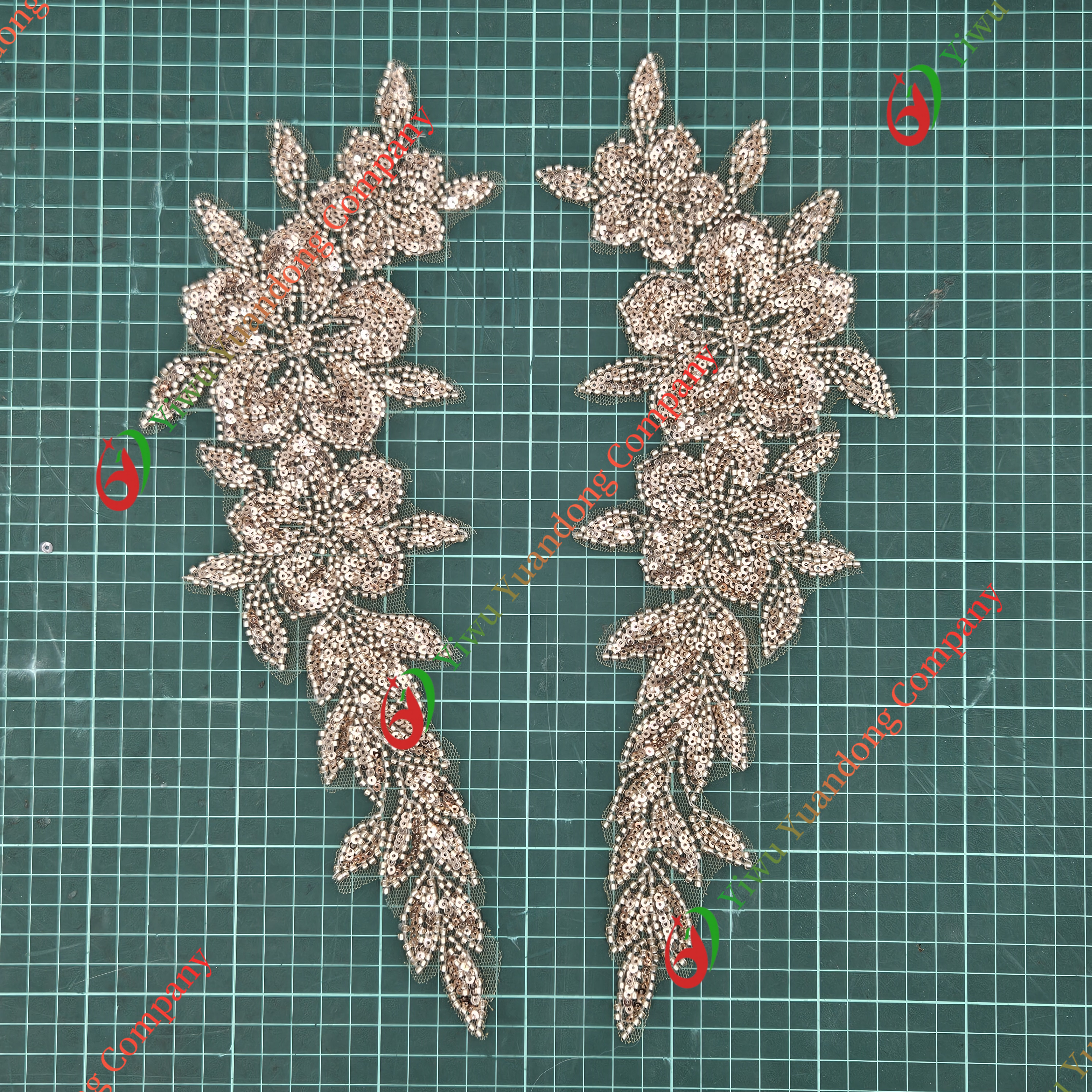 Glass bead mesh lace(pair) 