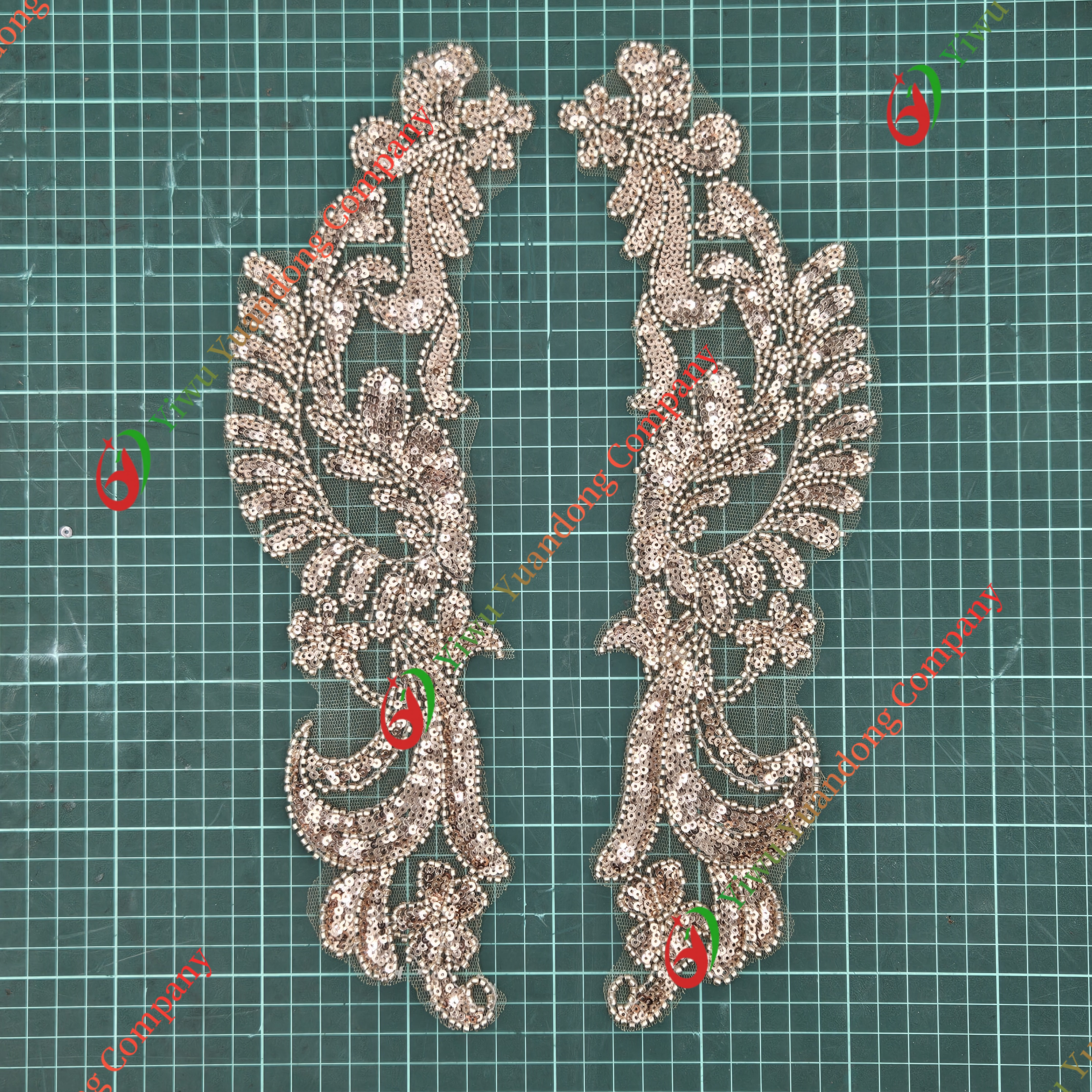 Glass bead mesh lace(pair) 