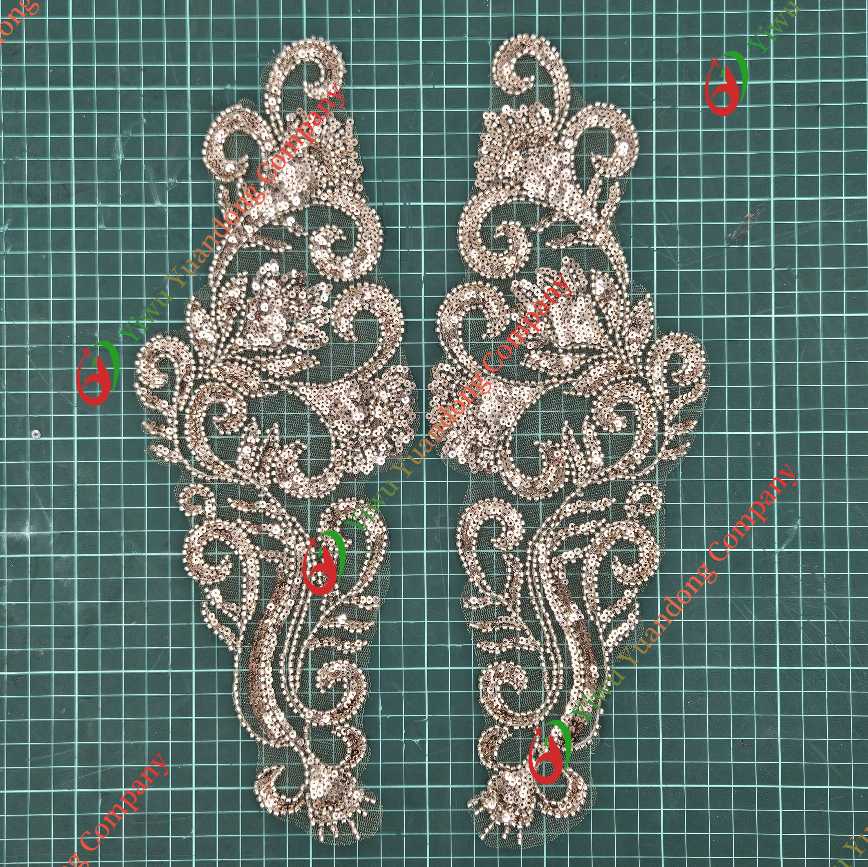 Glass bead mesh lace(pair) 