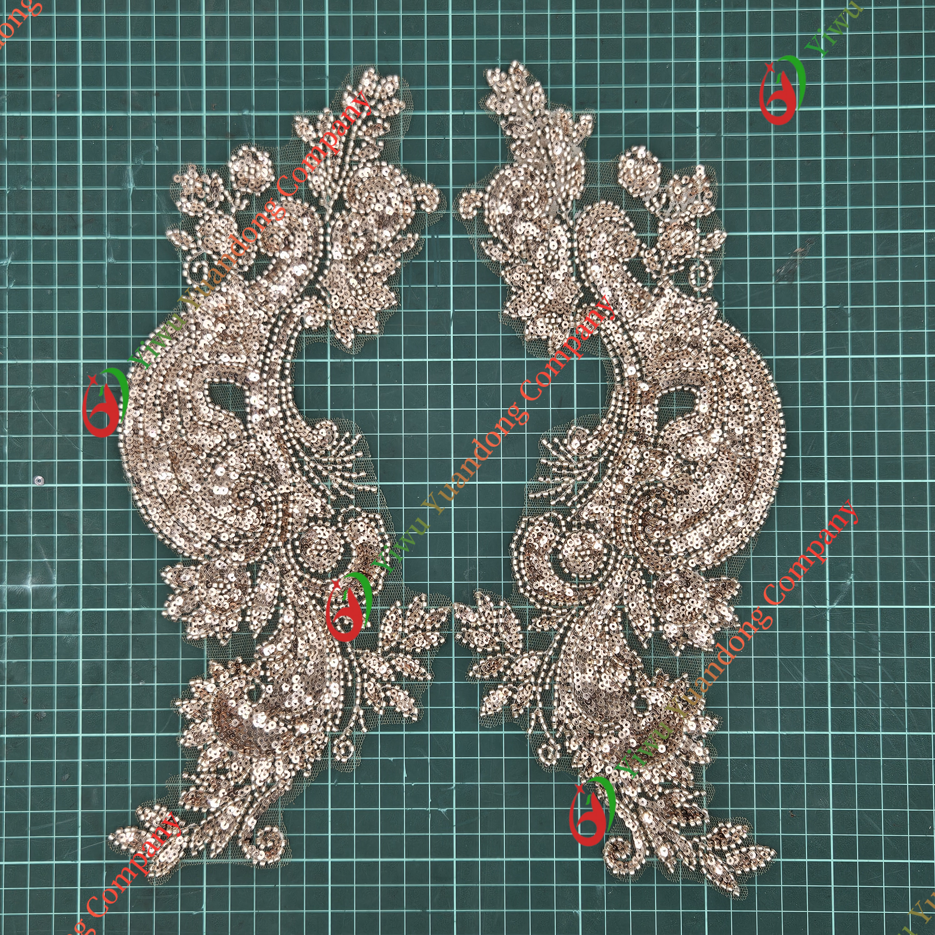 Glass bead mesh lace(pair) 