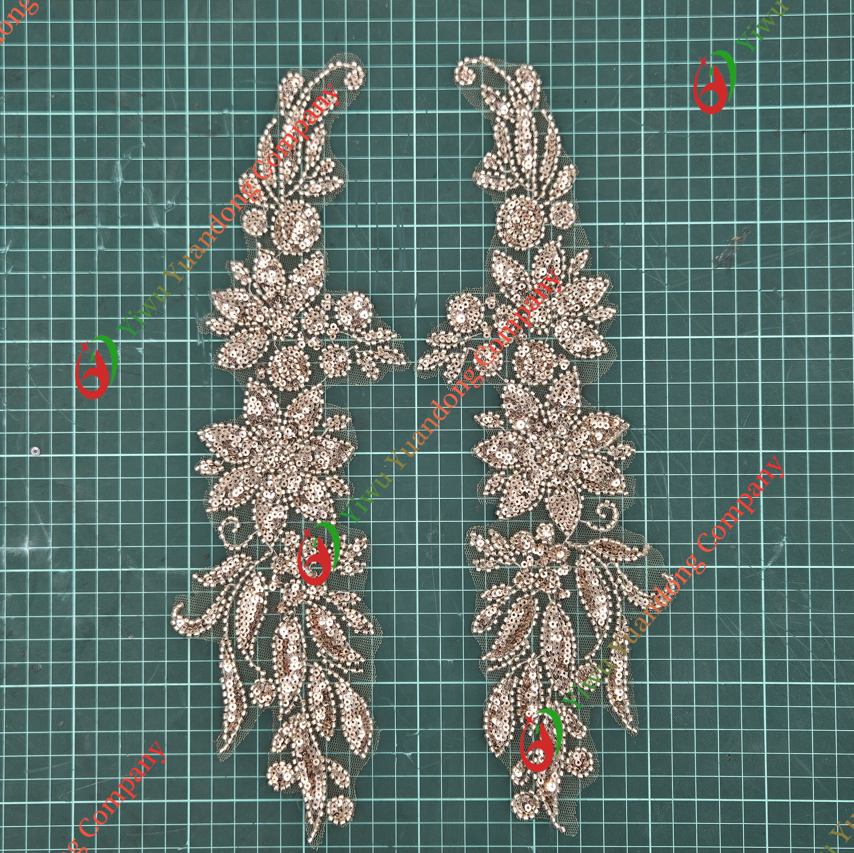 Glass bead mesh lace(pair) 