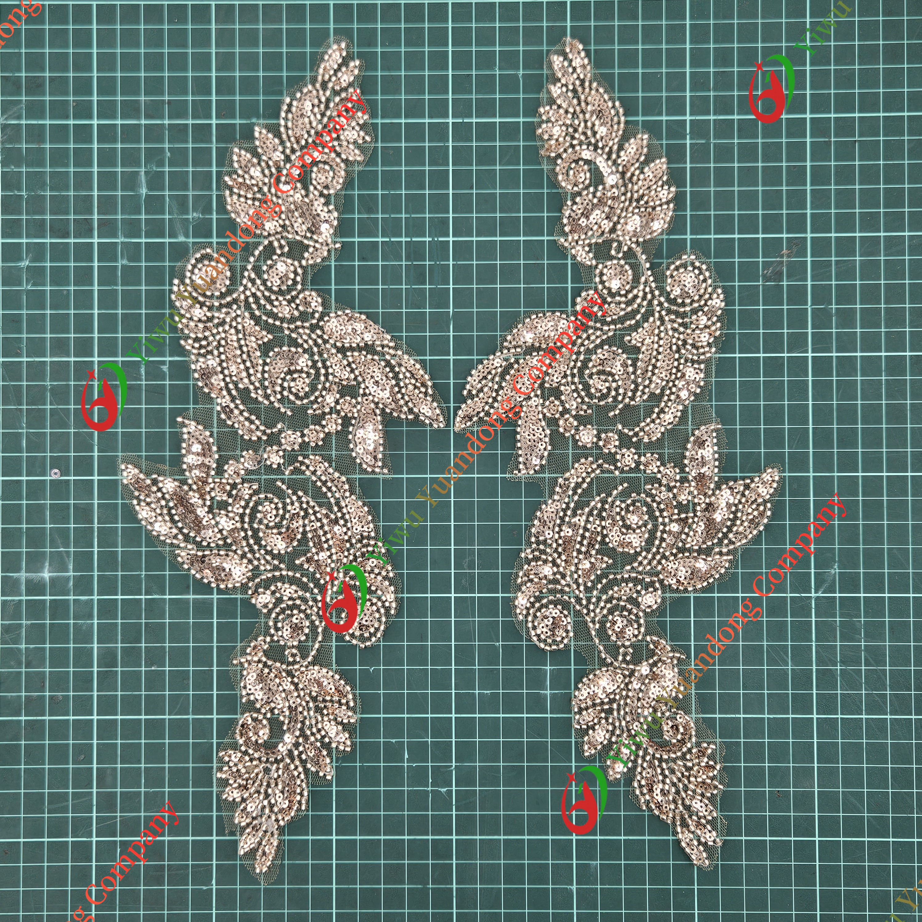 Glass bead mesh lace(pair) 