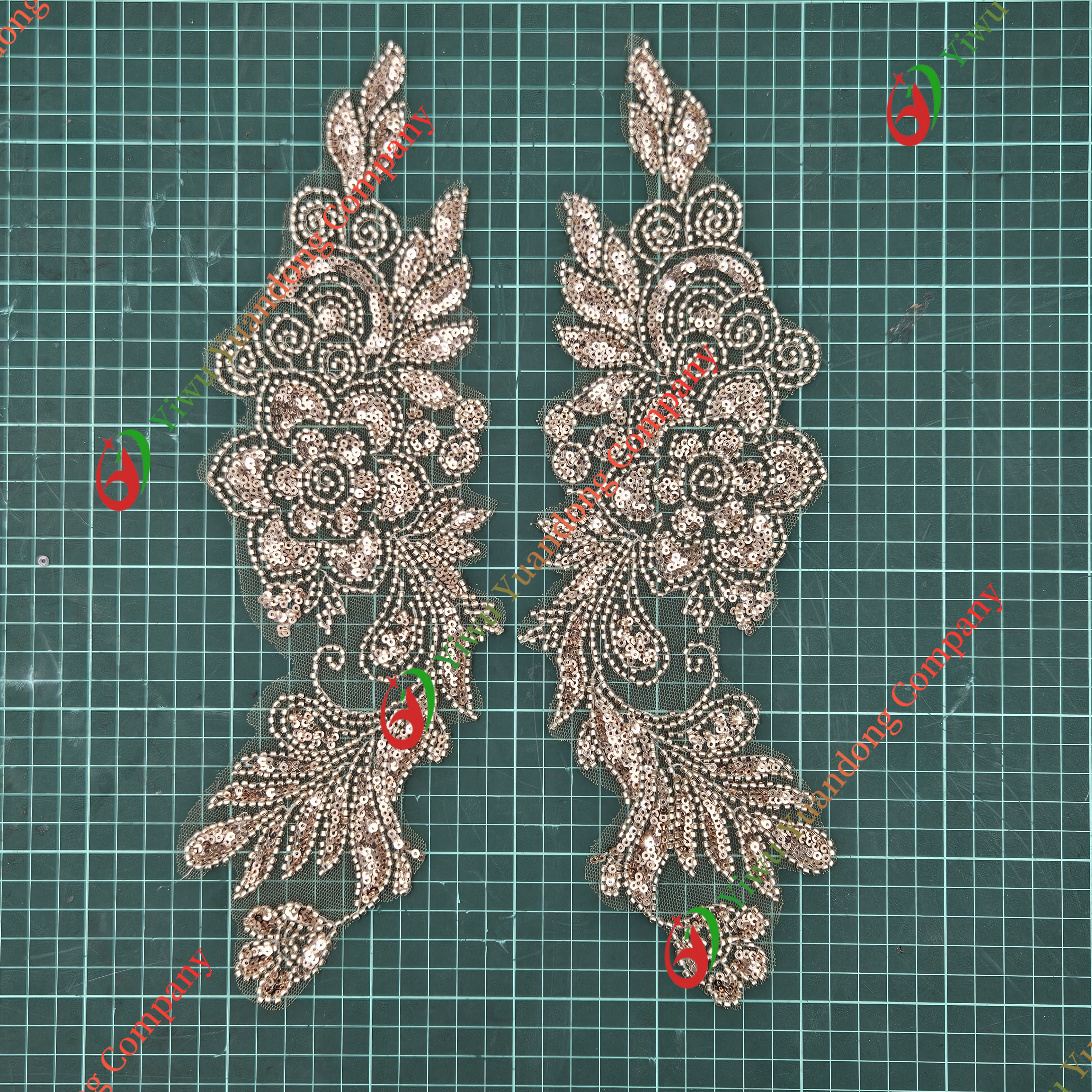Glass bead mesh lace(pair) 