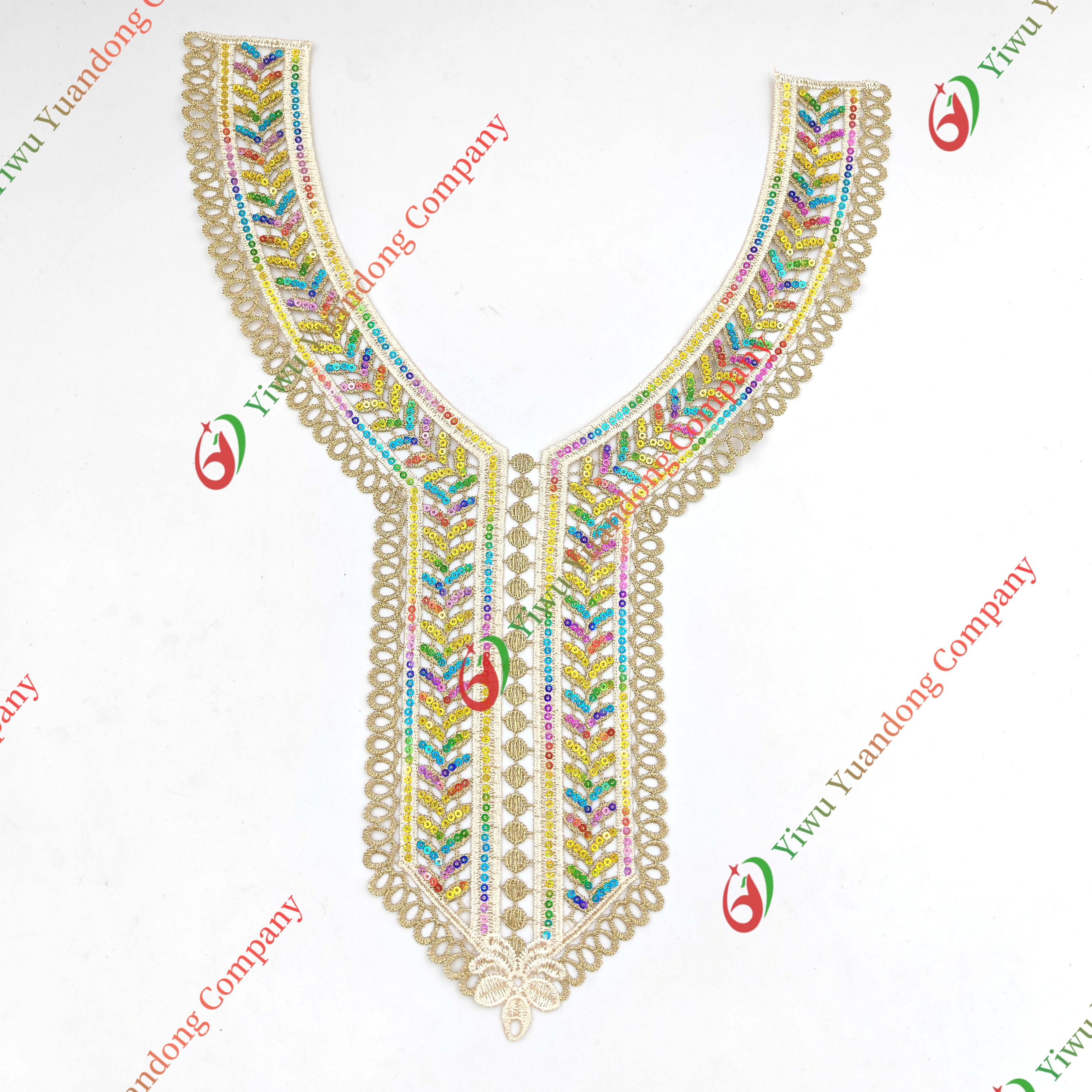 Sequin Neckline Lace