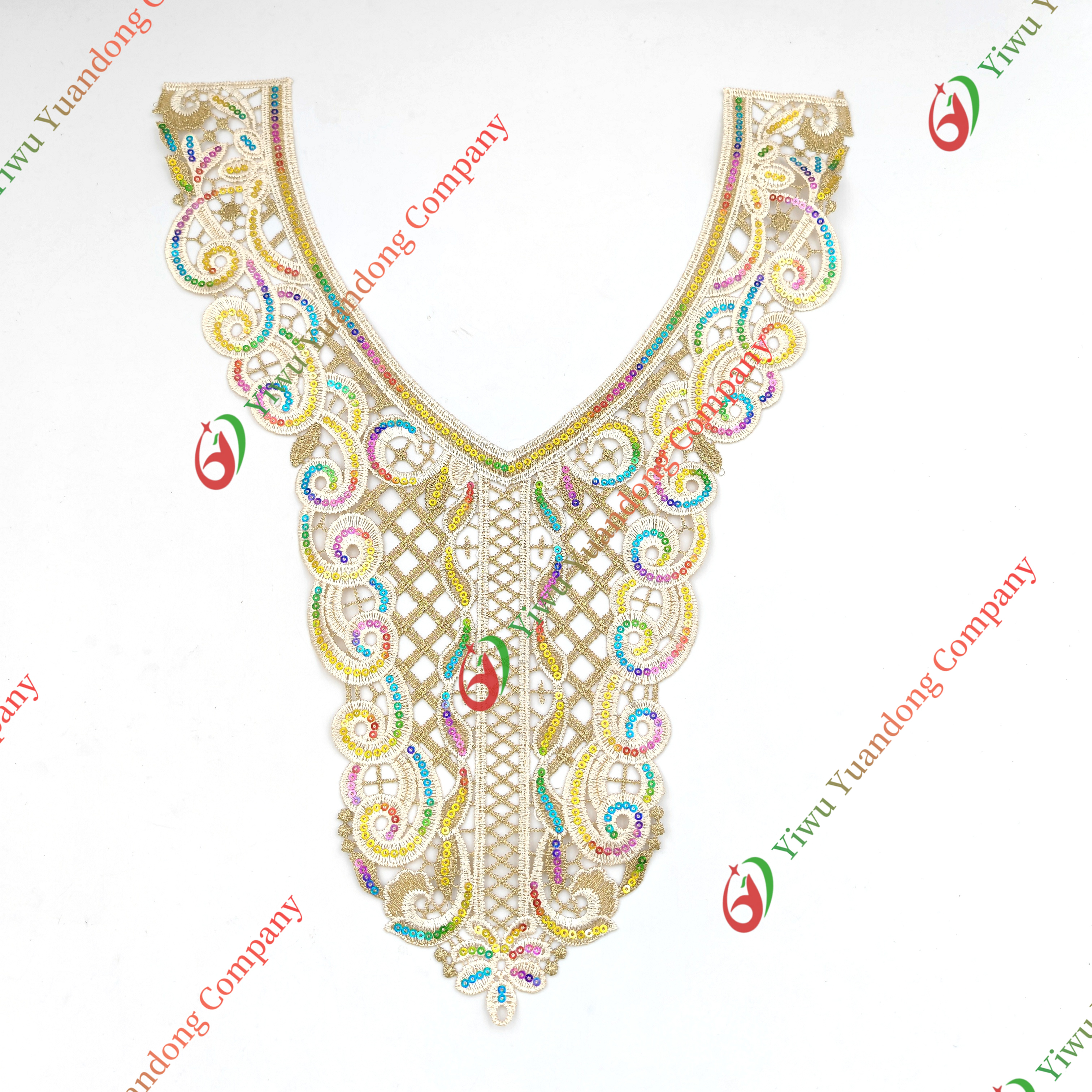 Sequin Neckline Lace