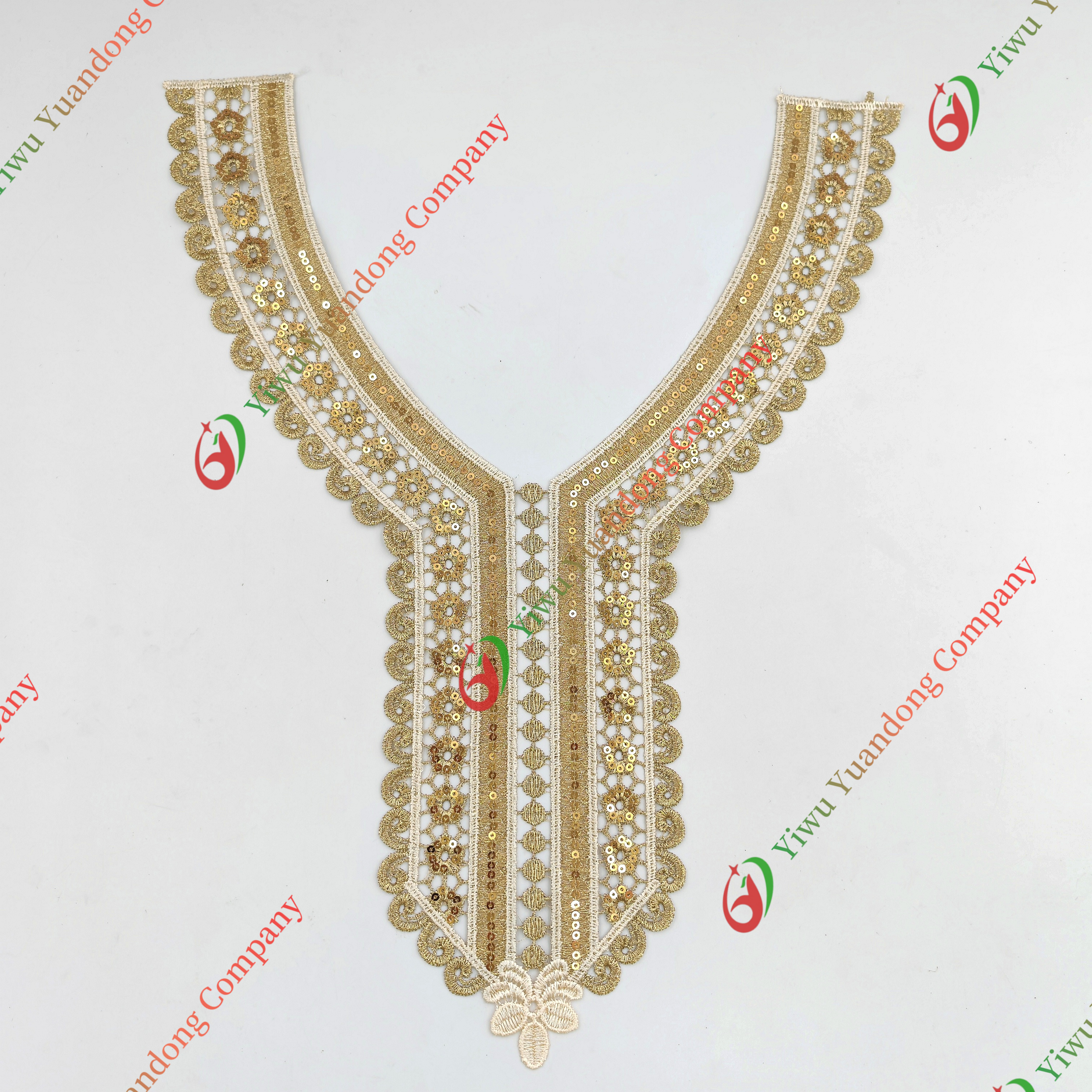 Sequin Neckline Lace