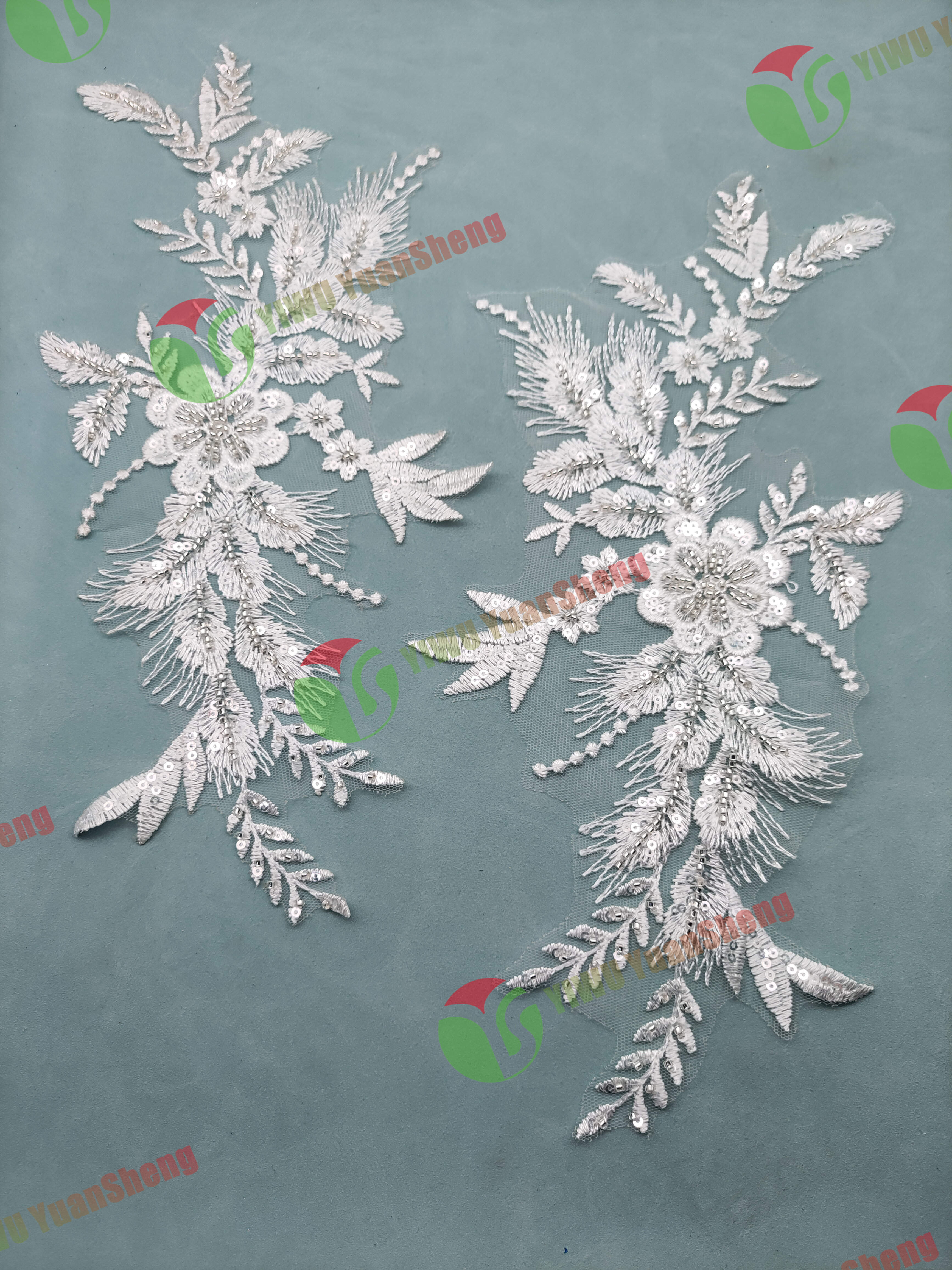 Glass bead mesh lace(pair) YS6050#