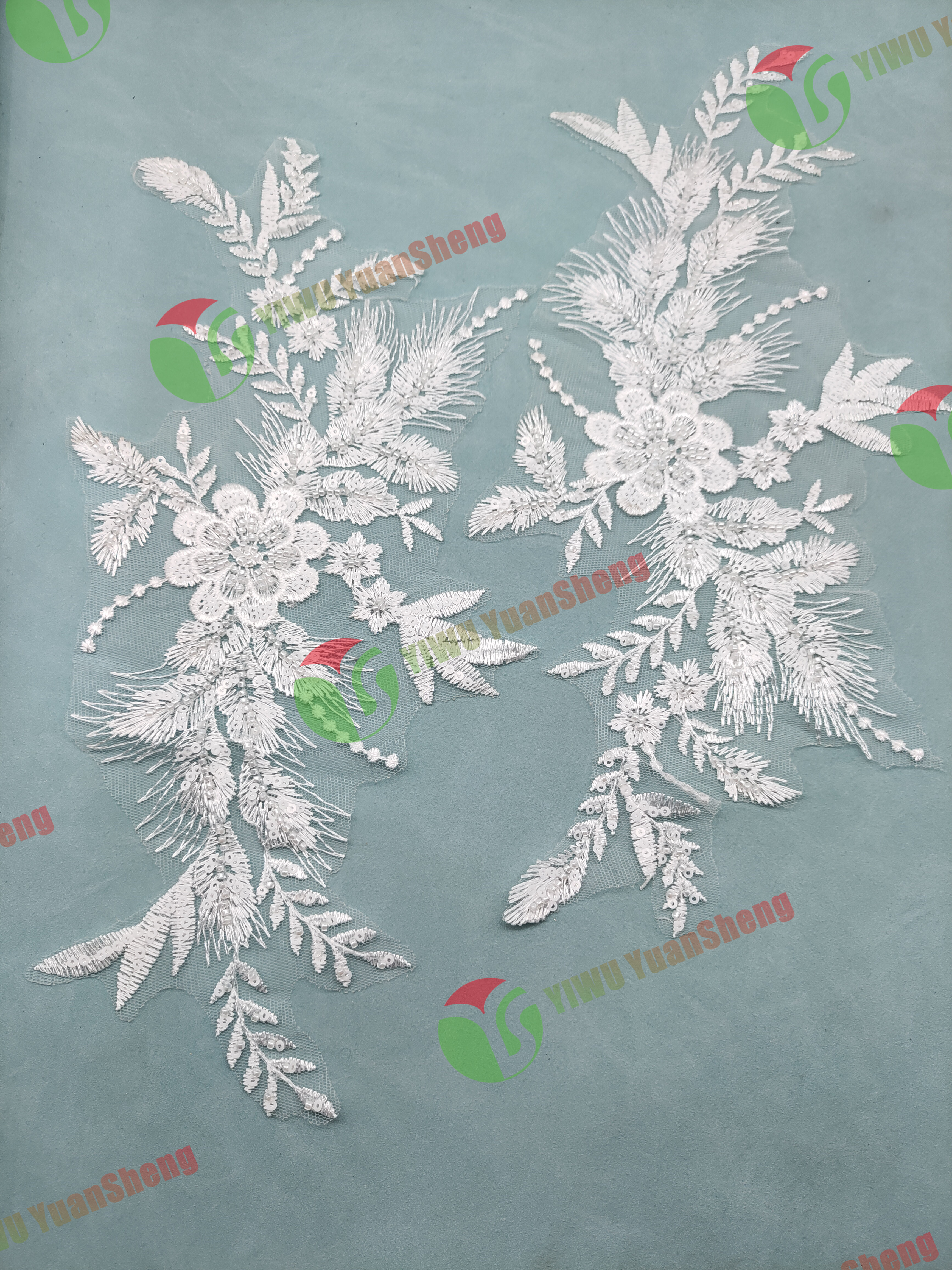 Glass bead mesh lace(pair) YS6050#