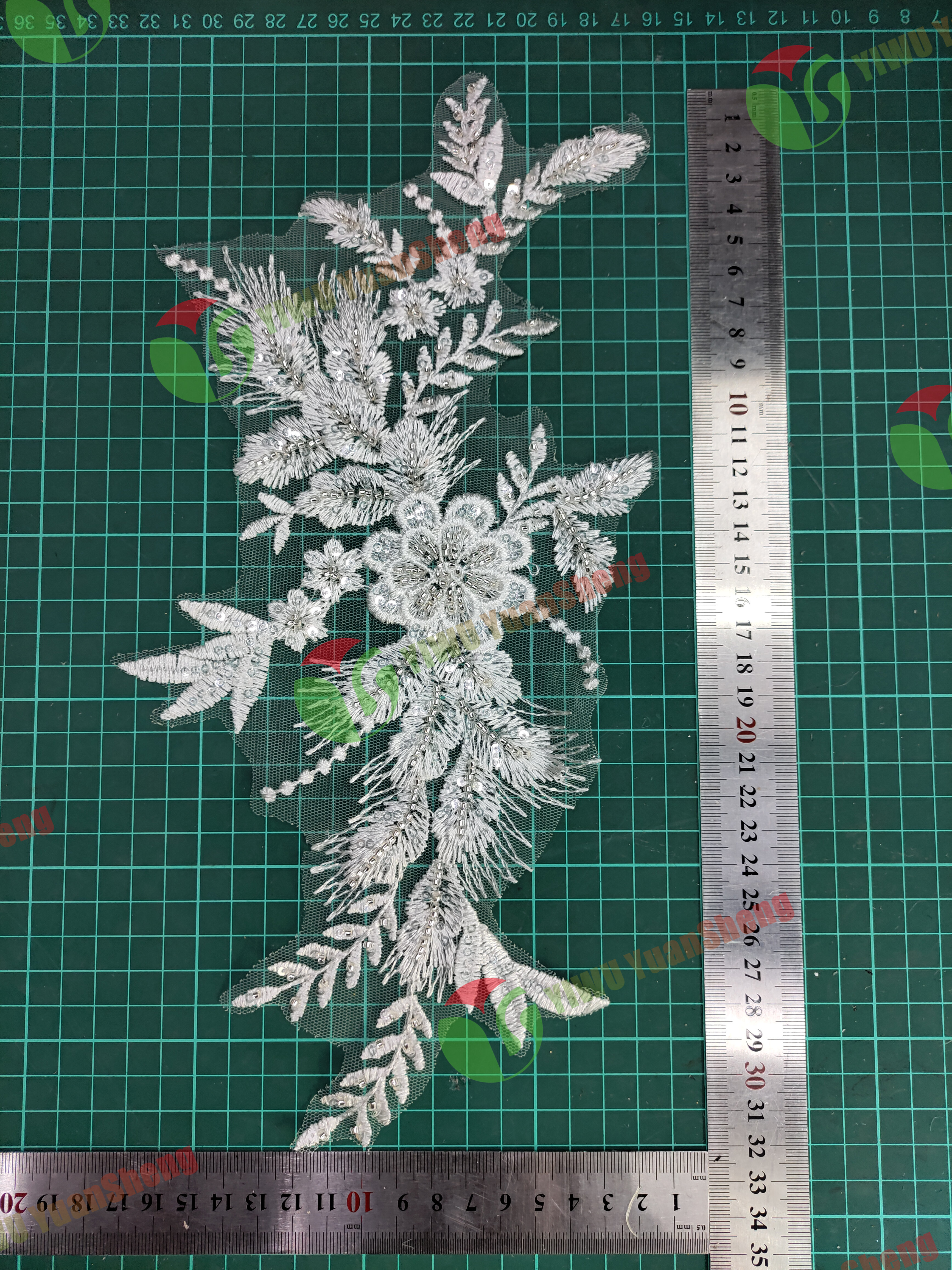 Glass bead mesh lace(pair) YS6050#