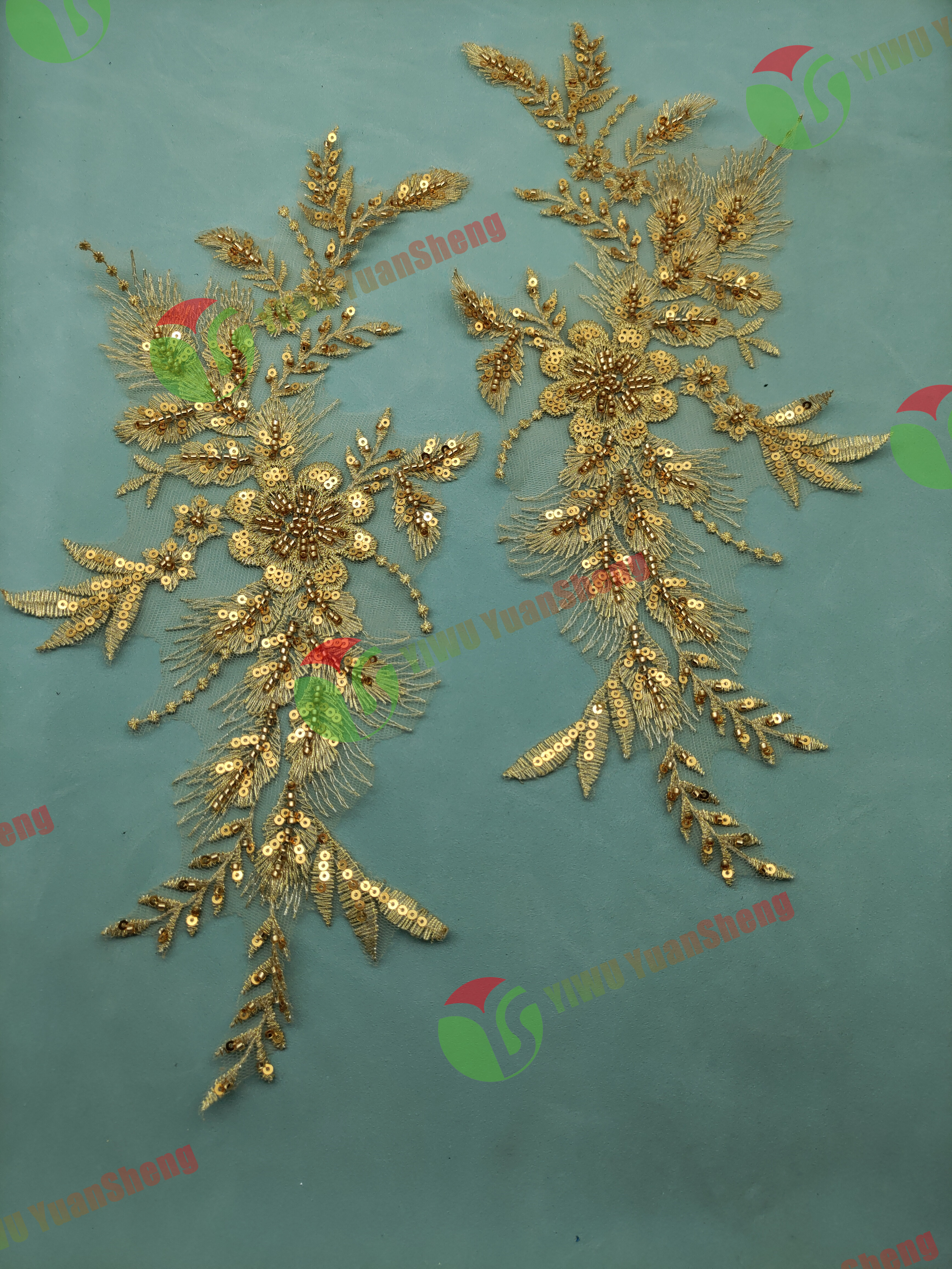 Glass bead mesh lace(pair) YS6050#