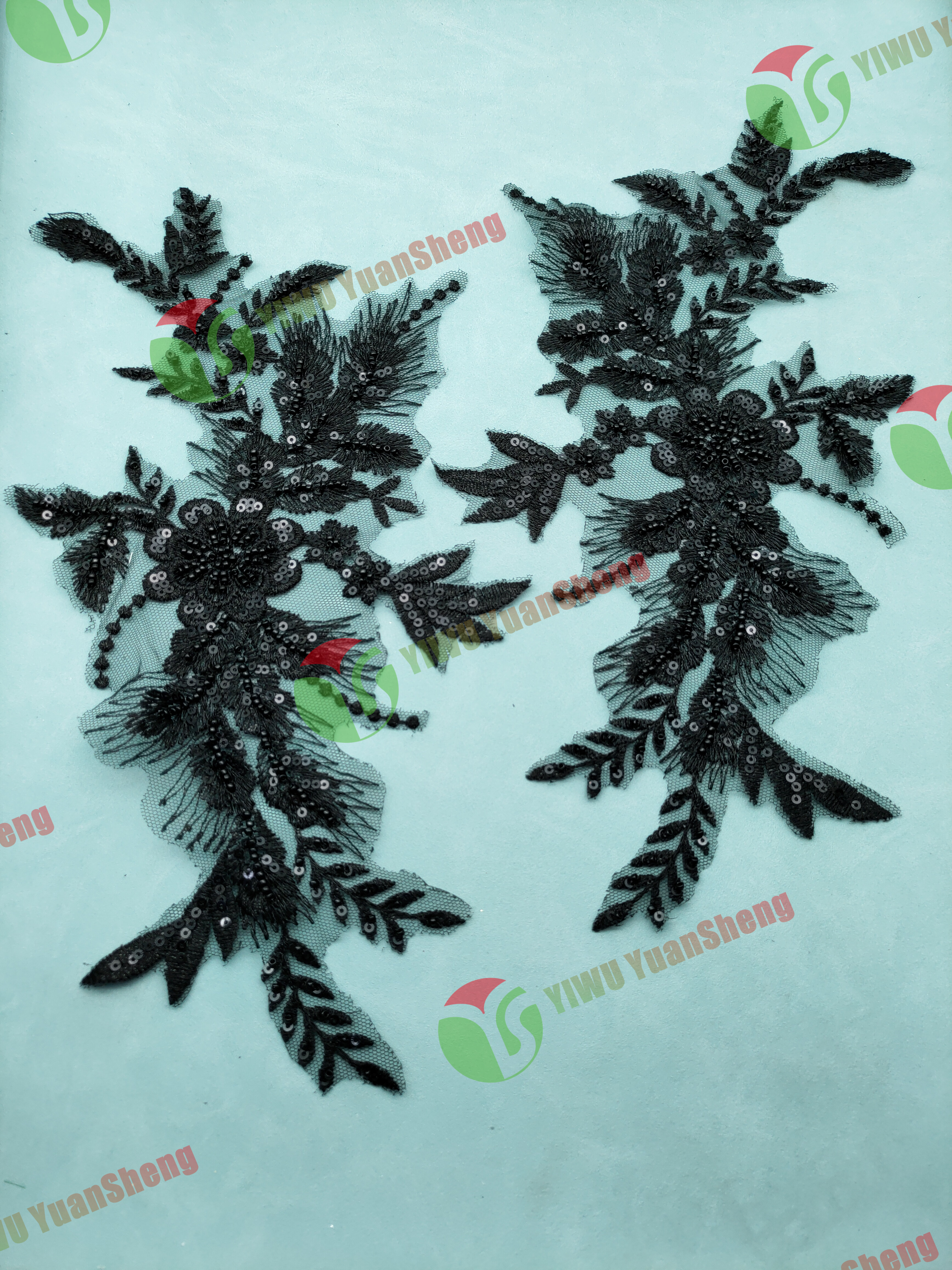 Glass bead mesh lace(pair) YS6050#