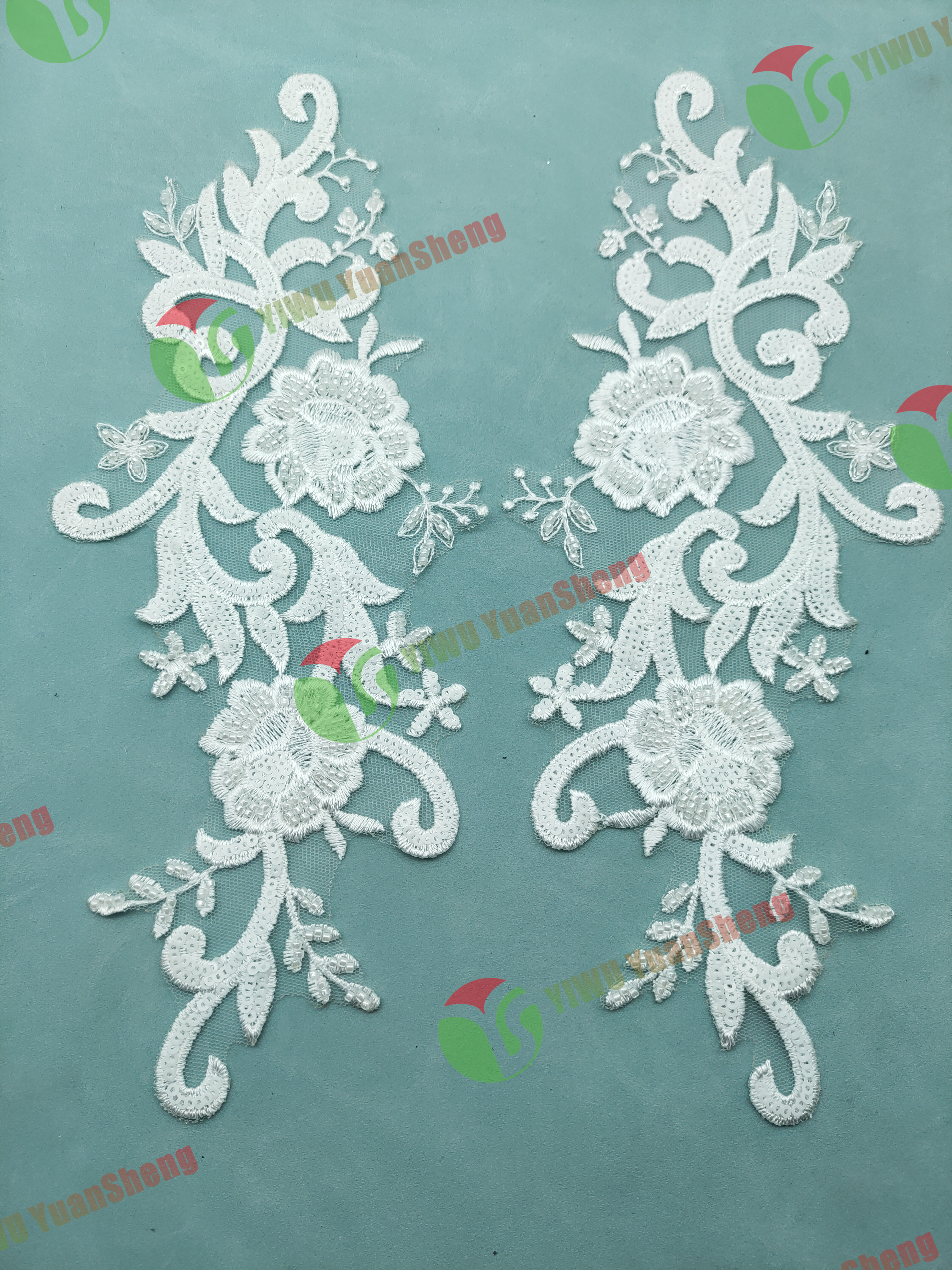 Glass bead mesh lace(pair) YS6053#