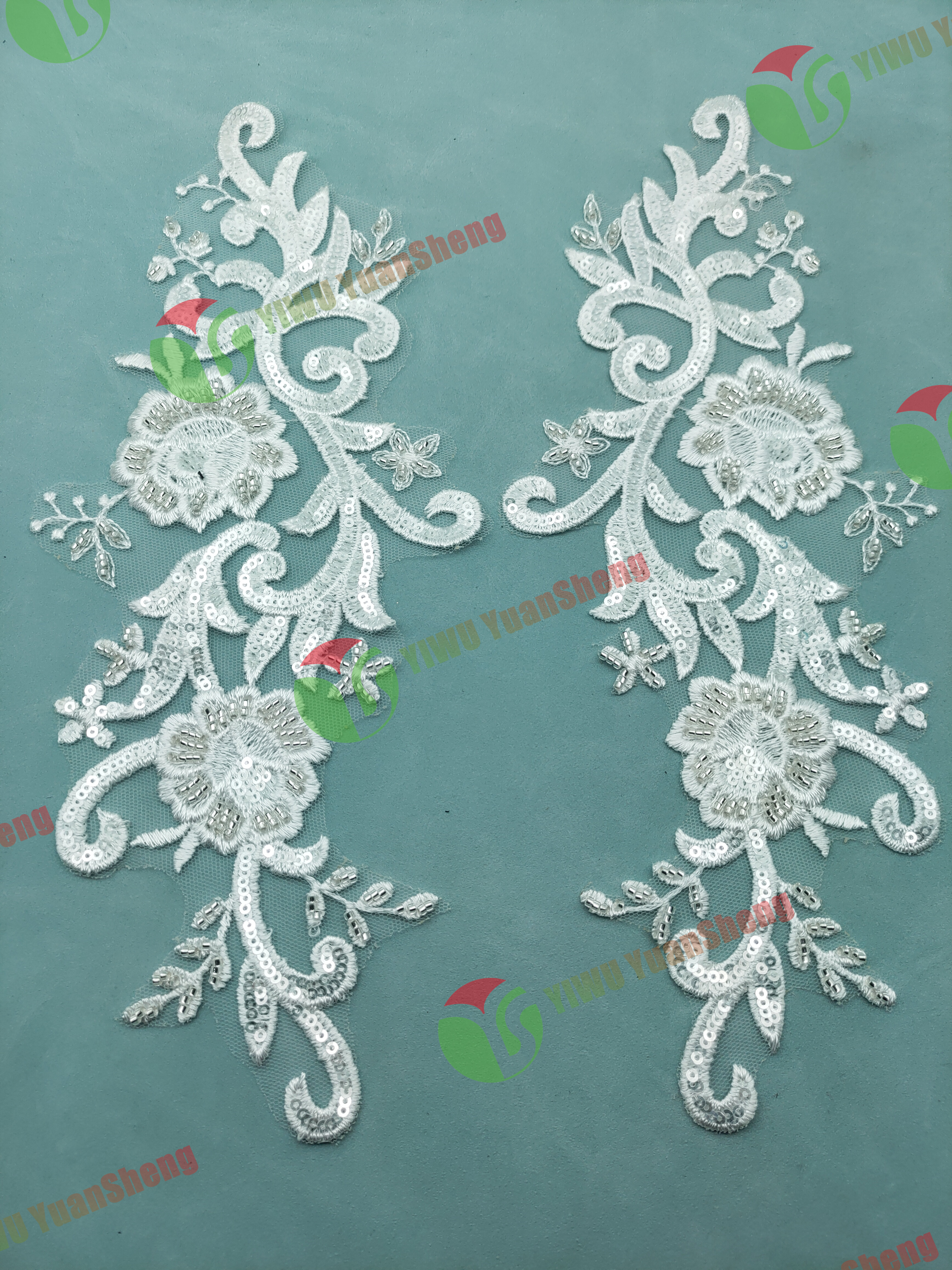 Glass bead mesh lace(pair) YS6053#