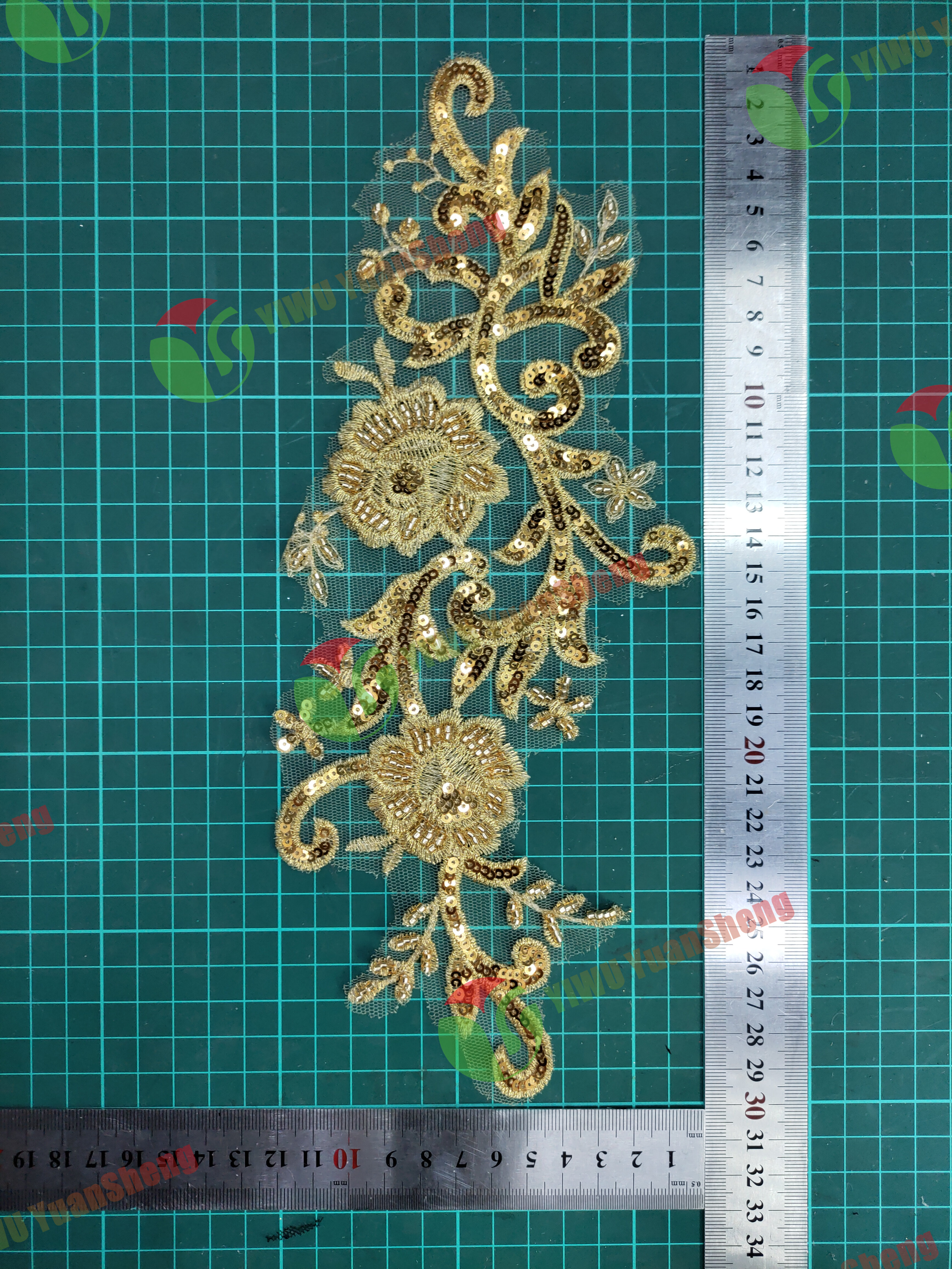 Glass bead mesh lace(pair) YS6053#