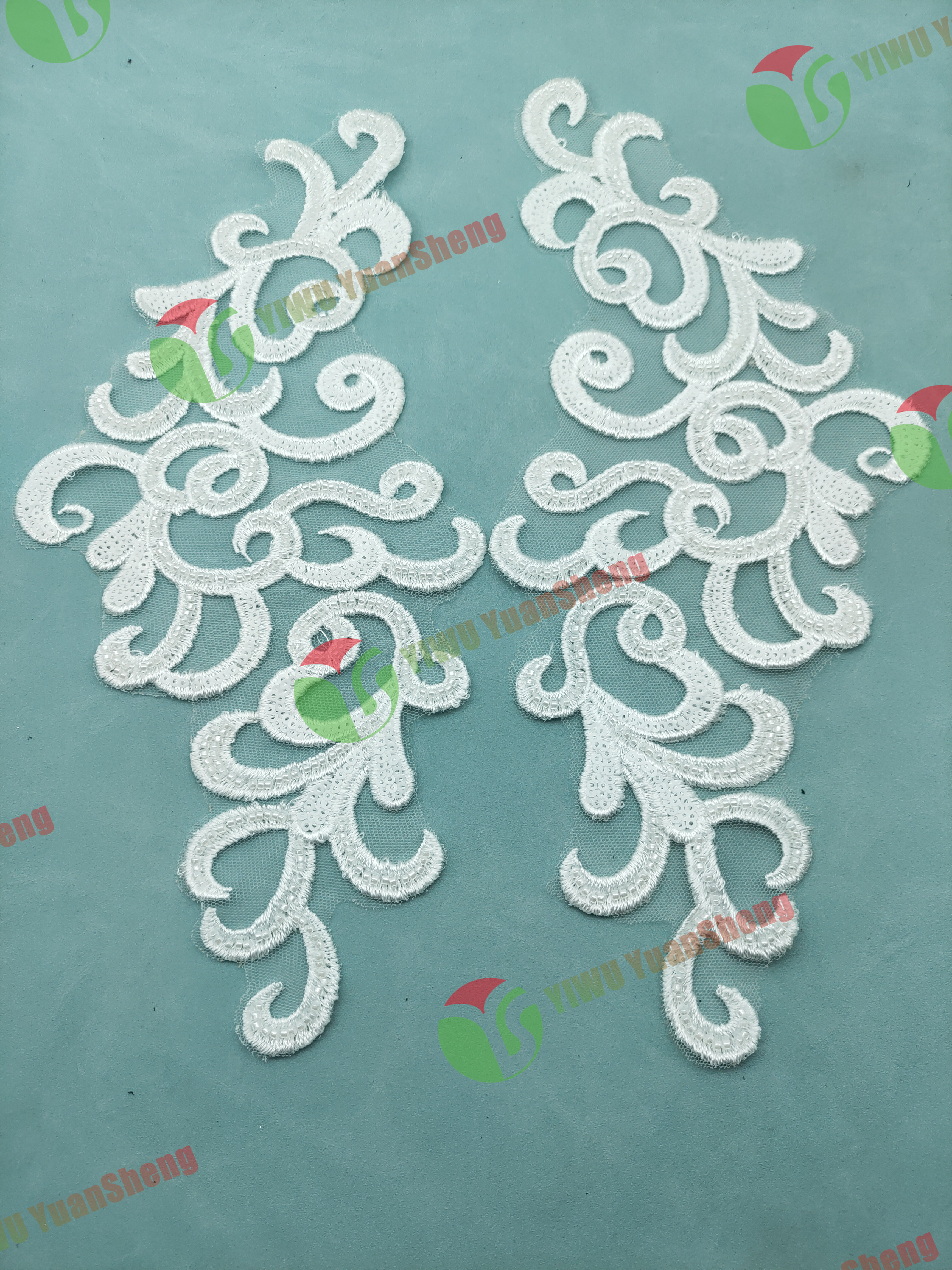 Glass bead mesh lace(pair) YS6056#