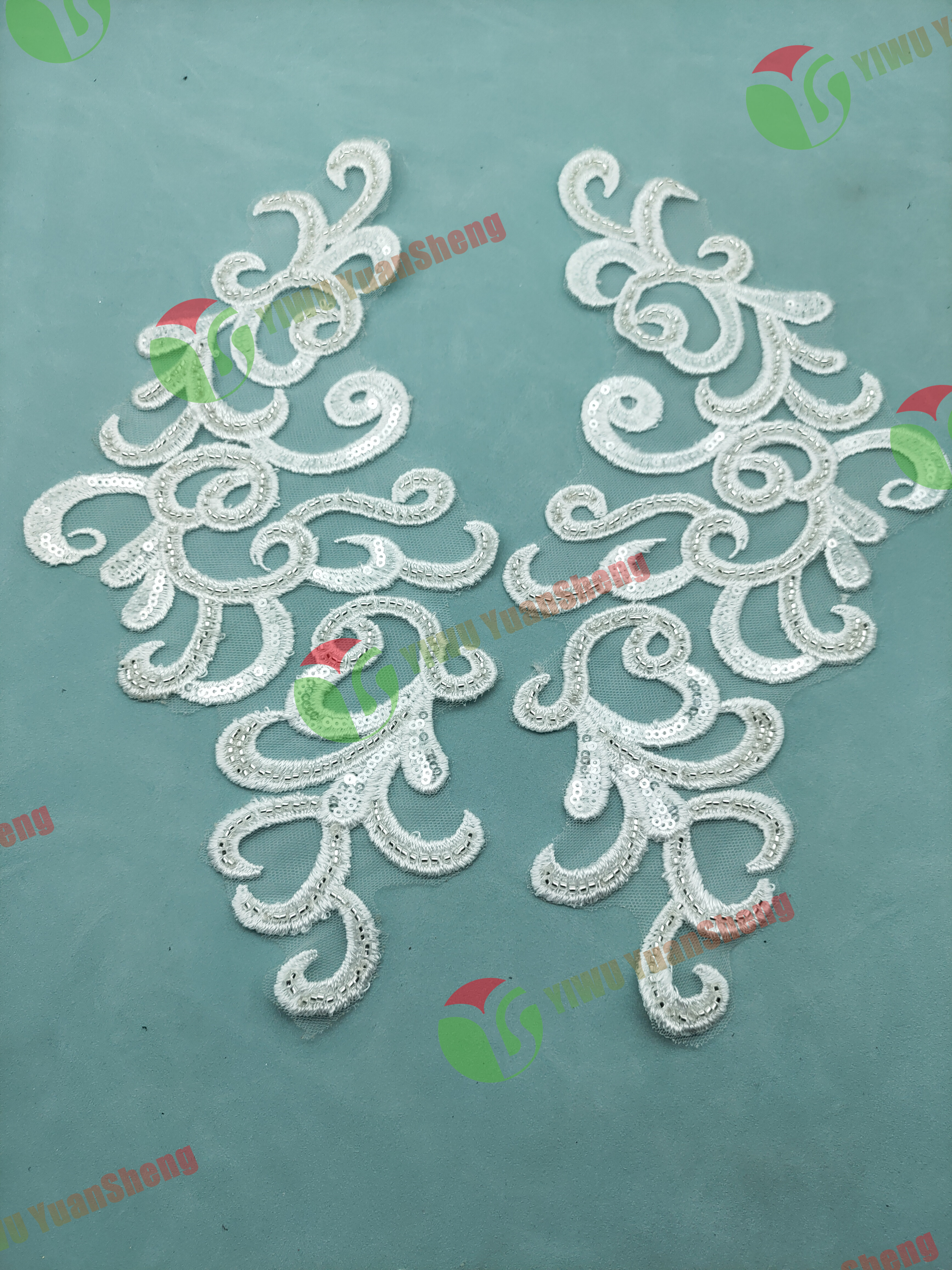 Glass bead mesh lace(pair) YS6056#