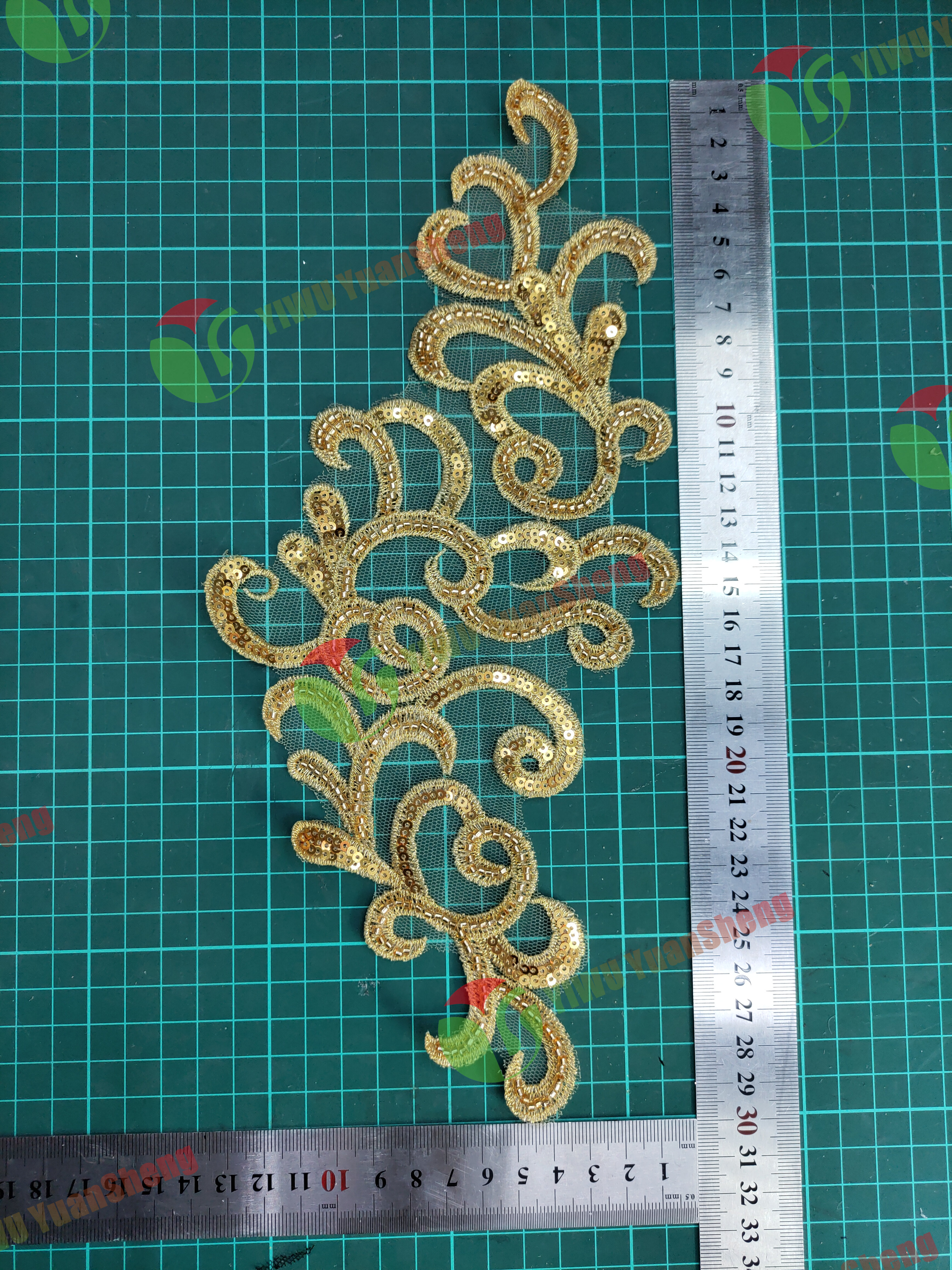 Glass bead mesh lace(pair) YS6056#