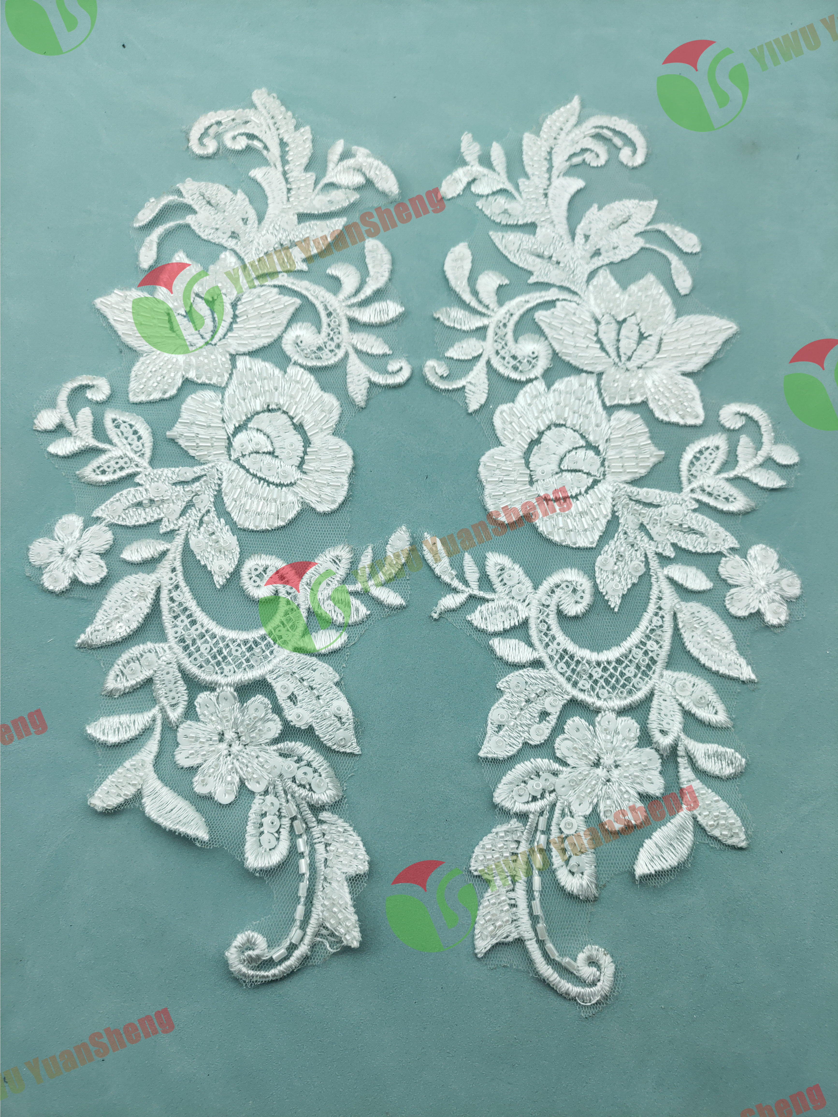 Glass bead mesh lace(pair) YS6059#