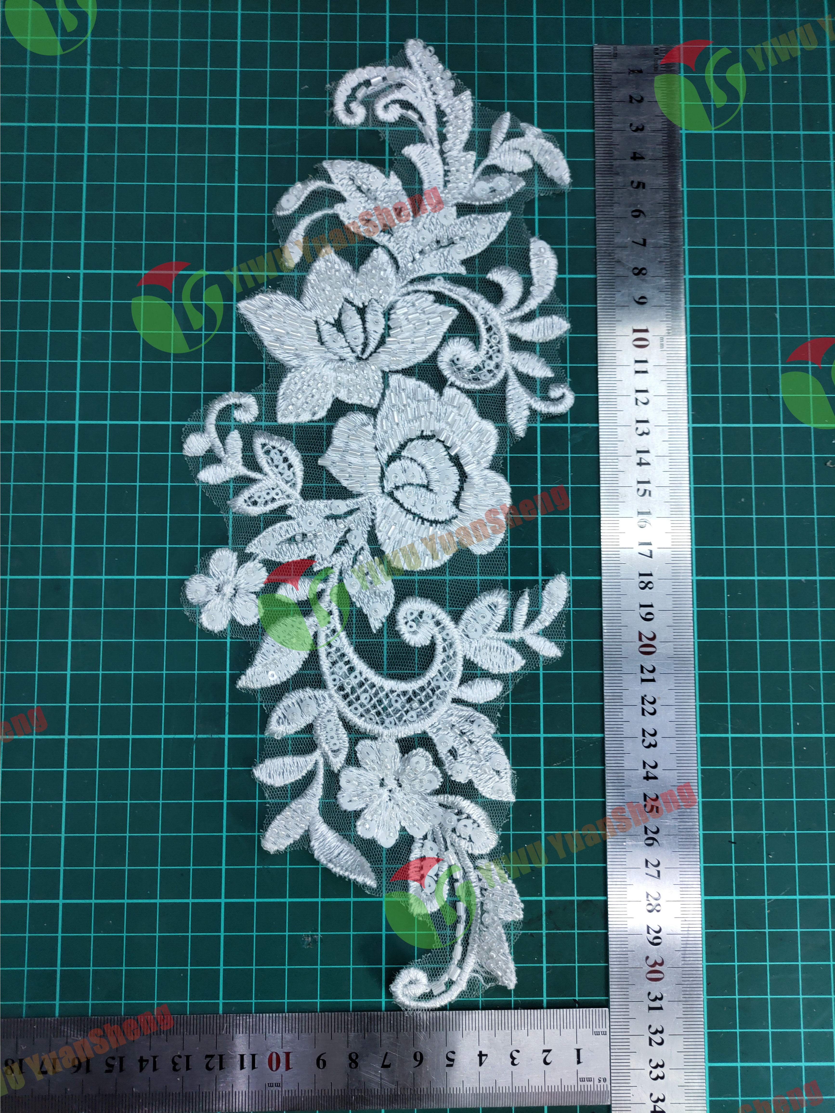 Glass bead mesh lace(pair) YS6059#