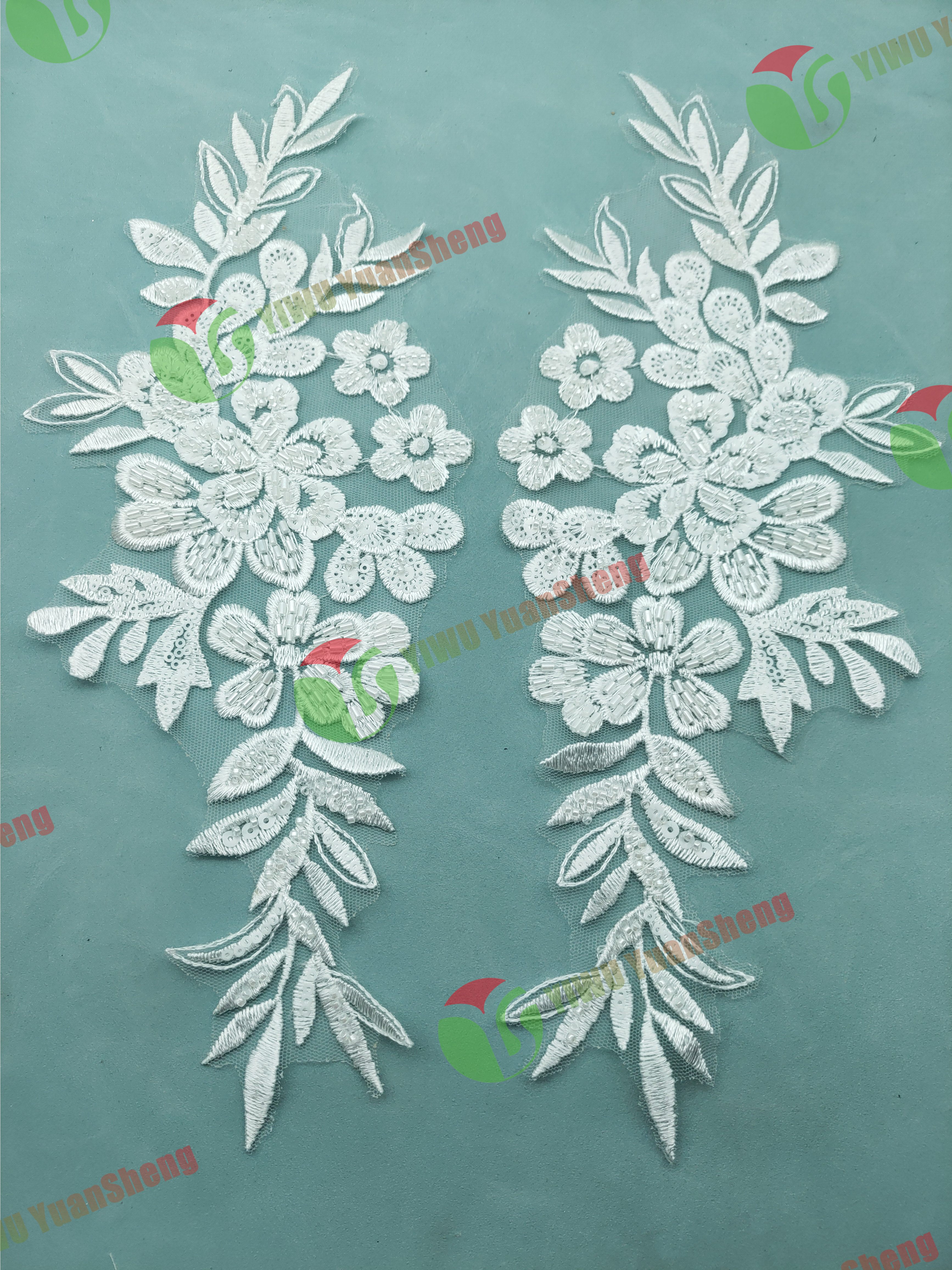 Glass bead mesh lace(pair) YS6063#