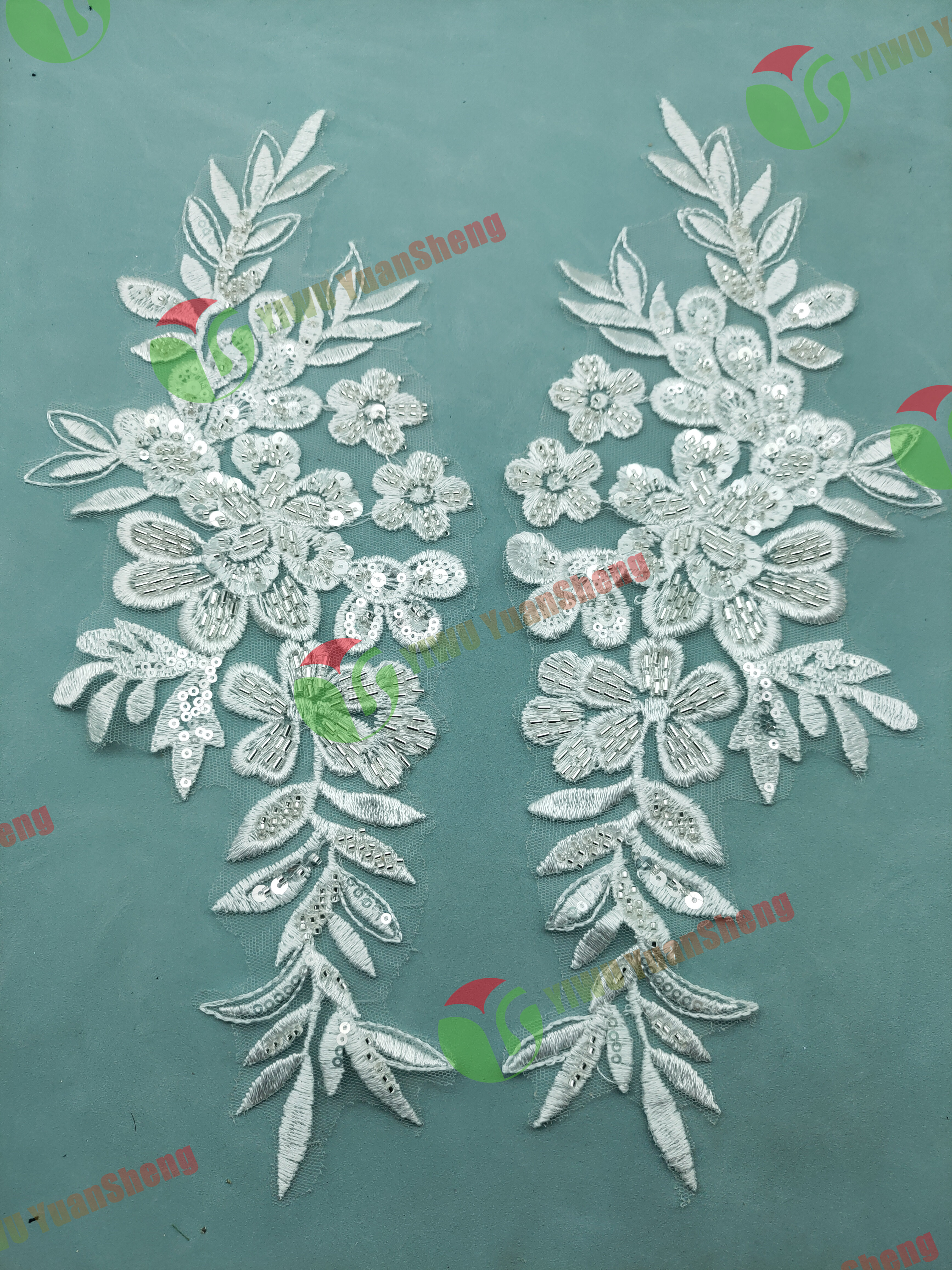 Glass bead mesh lace(pair) YS6063#