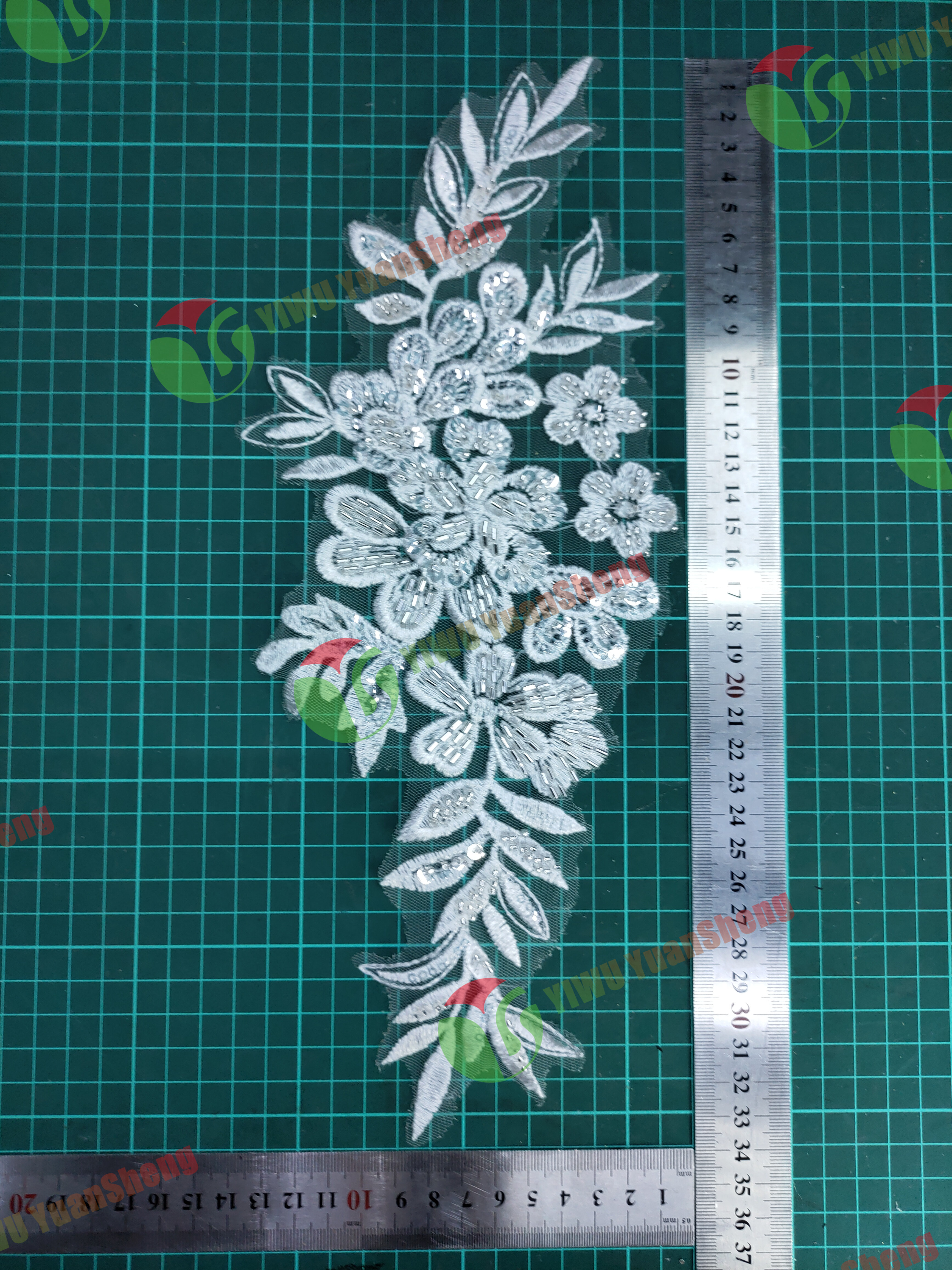 Glass bead mesh lace(pair) YS6063#