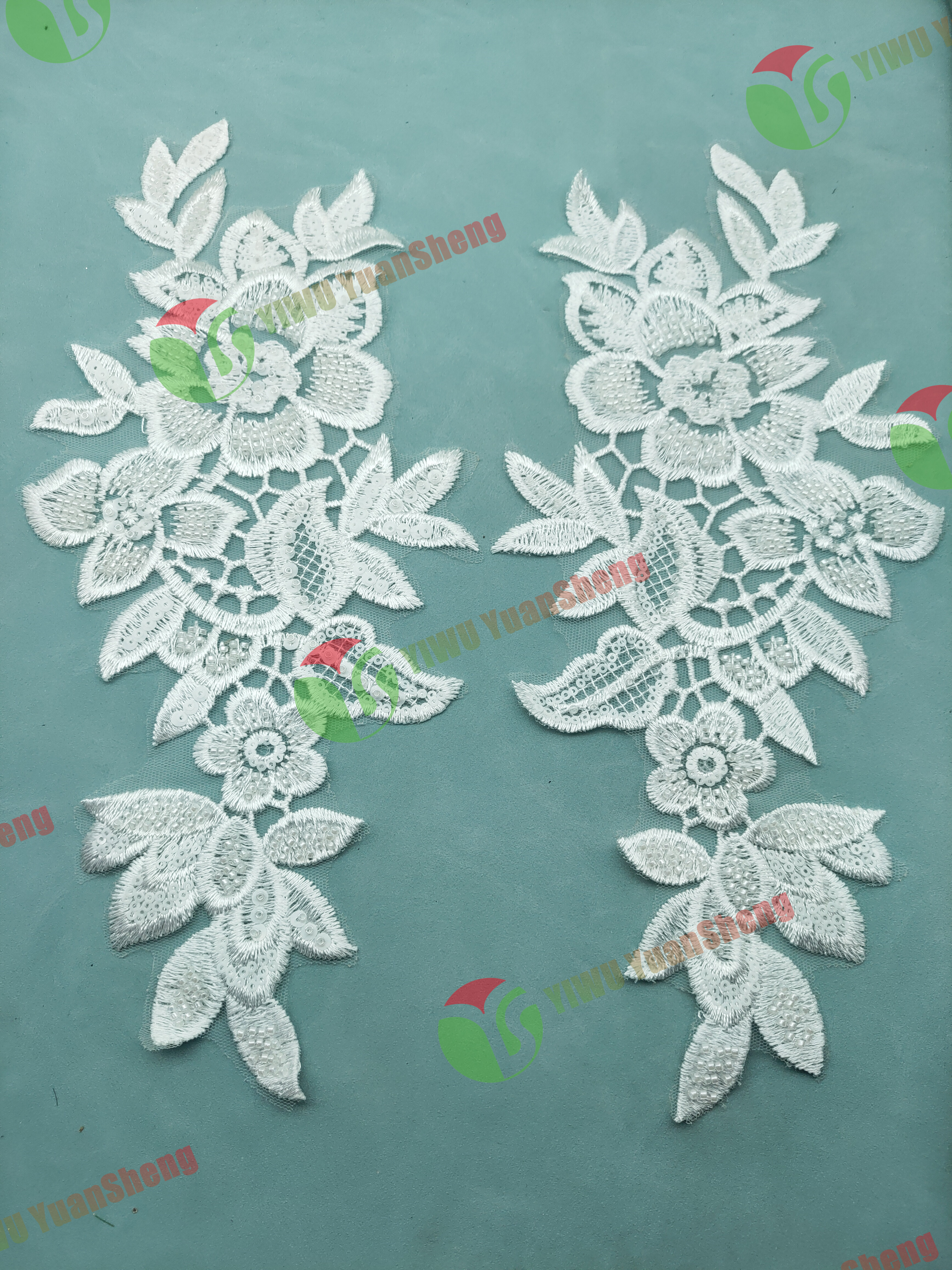 Glass bead mesh lace(pair) YS6066#