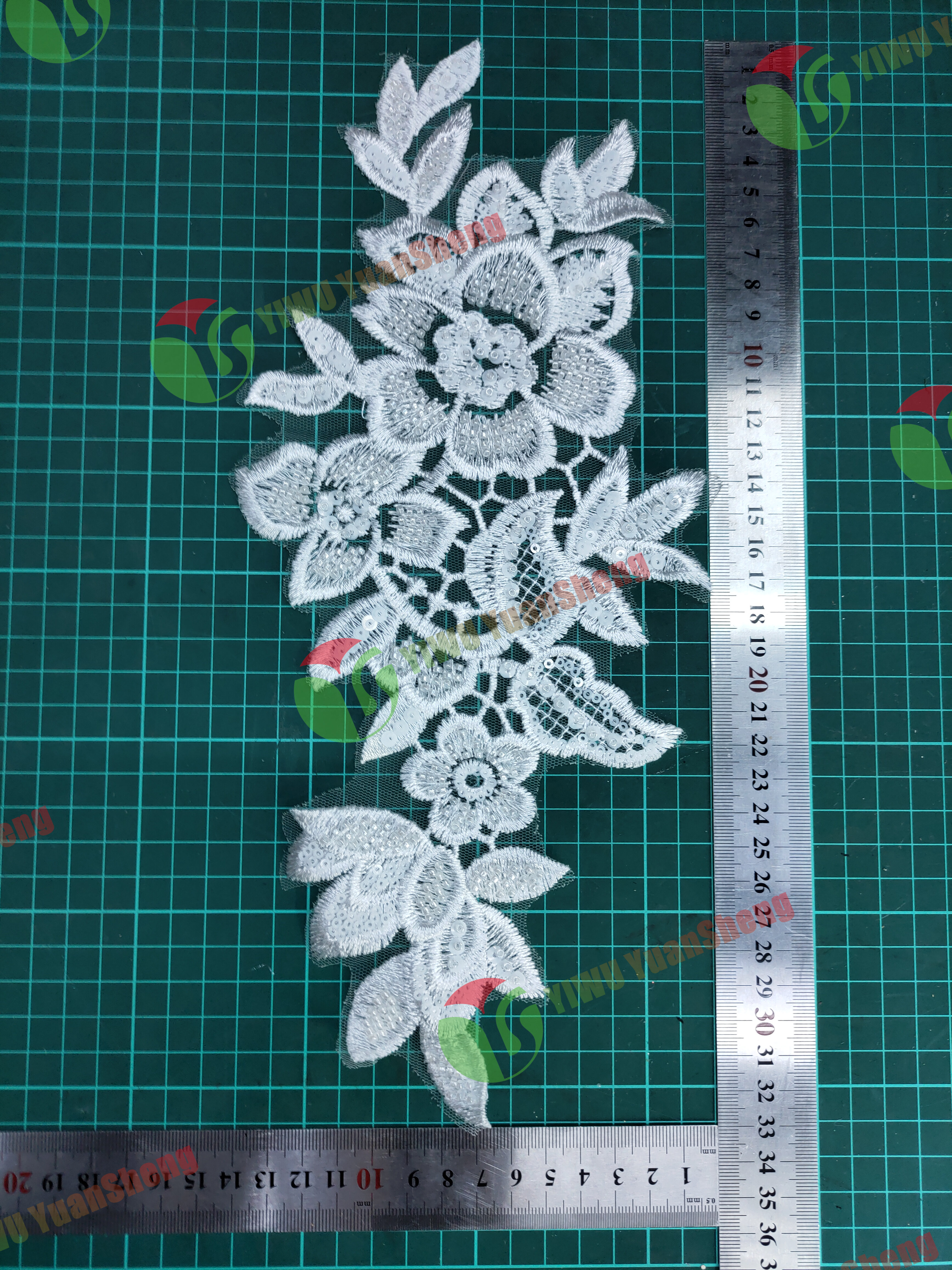 Glass bead mesh lace(pair) YS6066#