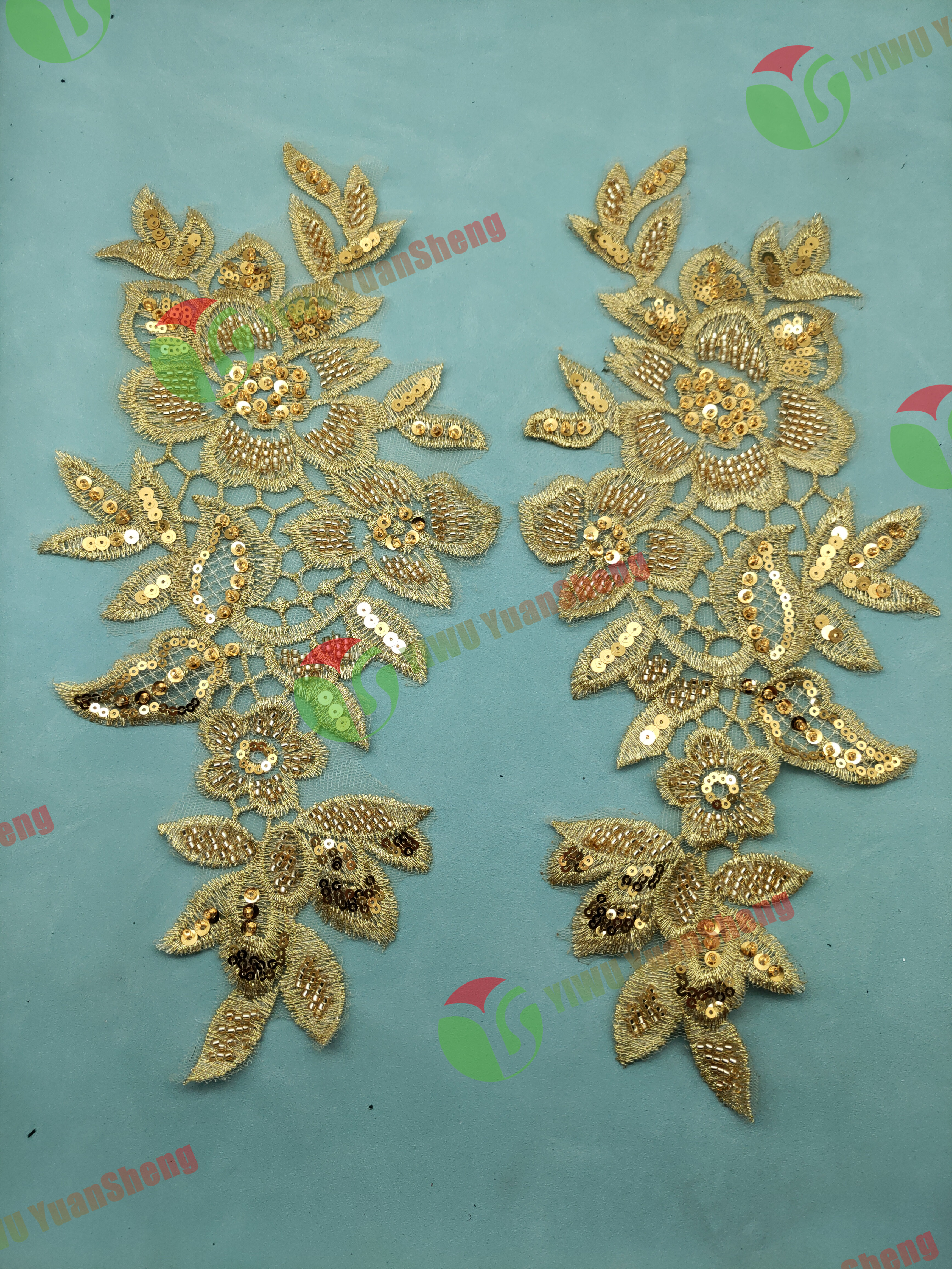 Glass bead mesh lace(pair) YS6066#