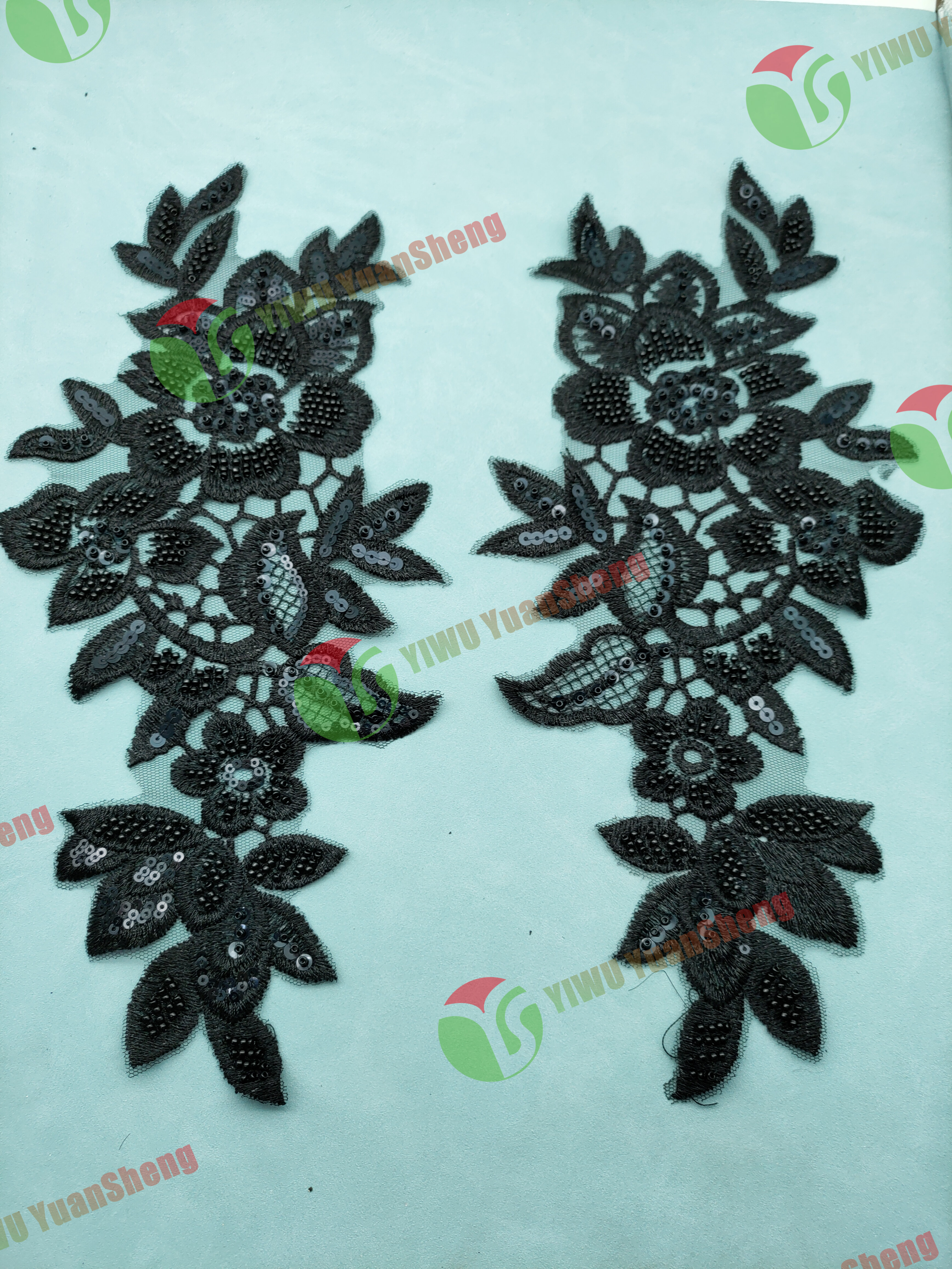Glass bead mesh lace(pair) YS6066#