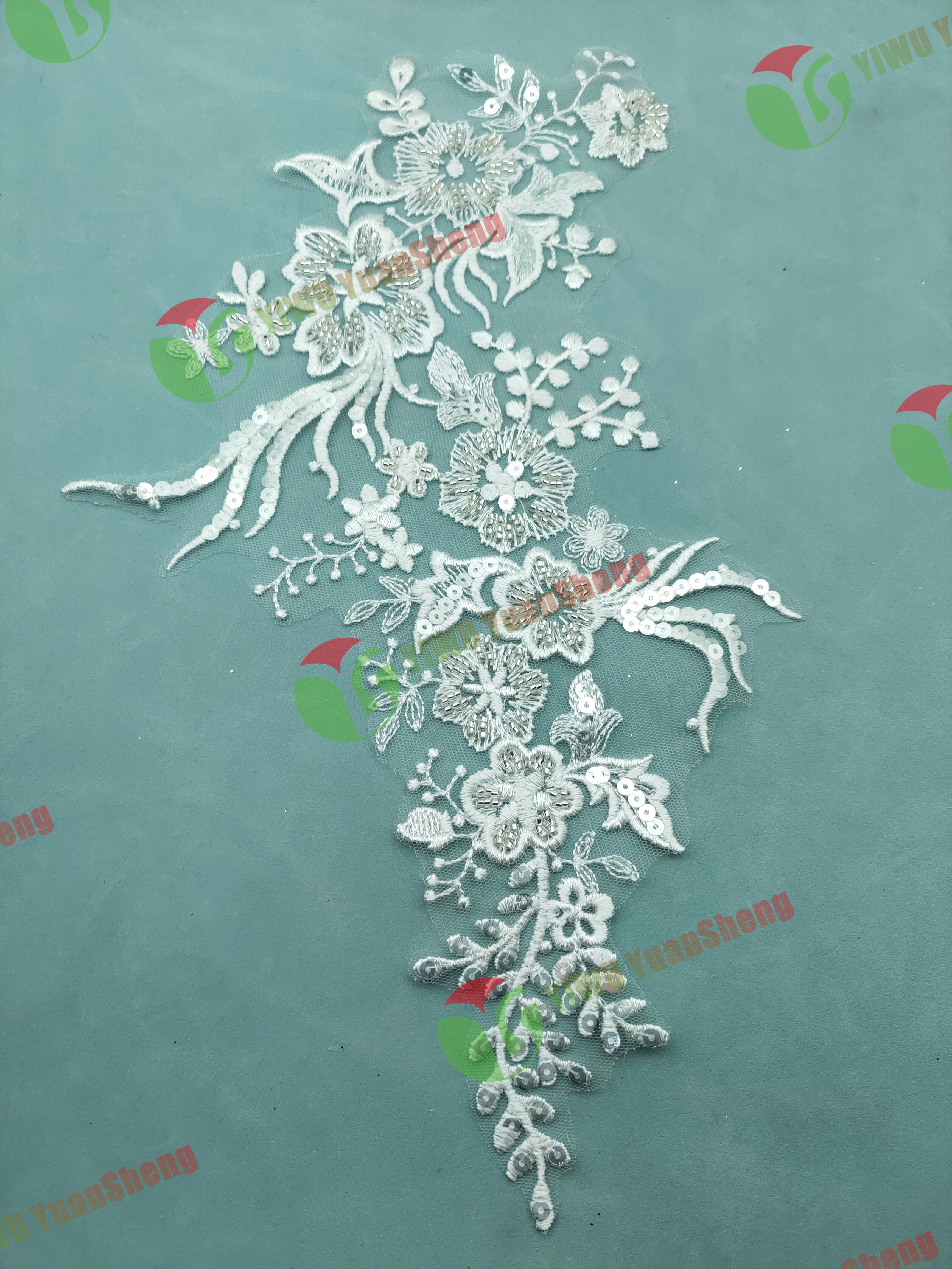 Glass bead mesh lace(pair) YS6076#