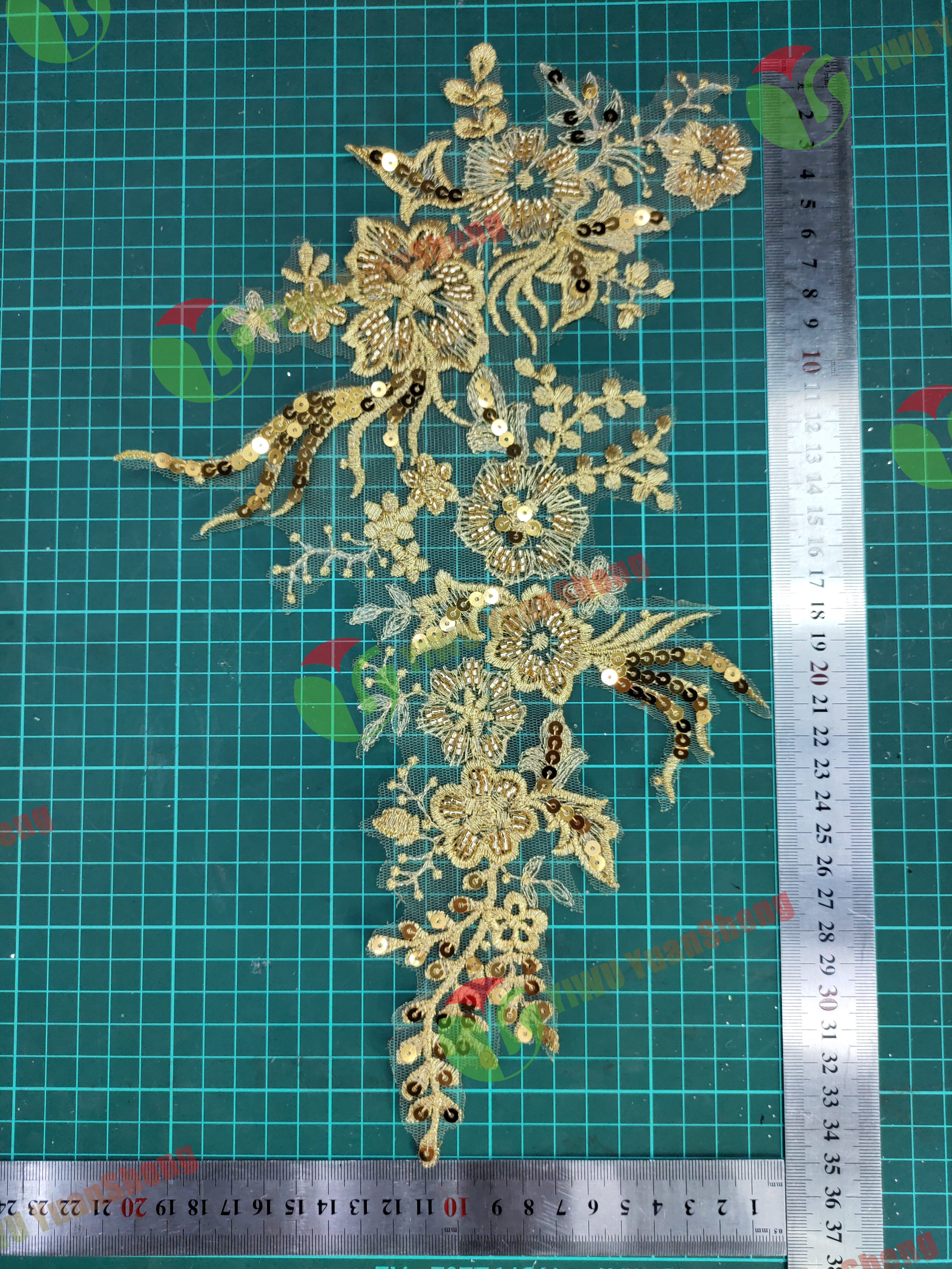 Glass bead mesh lace(pair) YS6076#