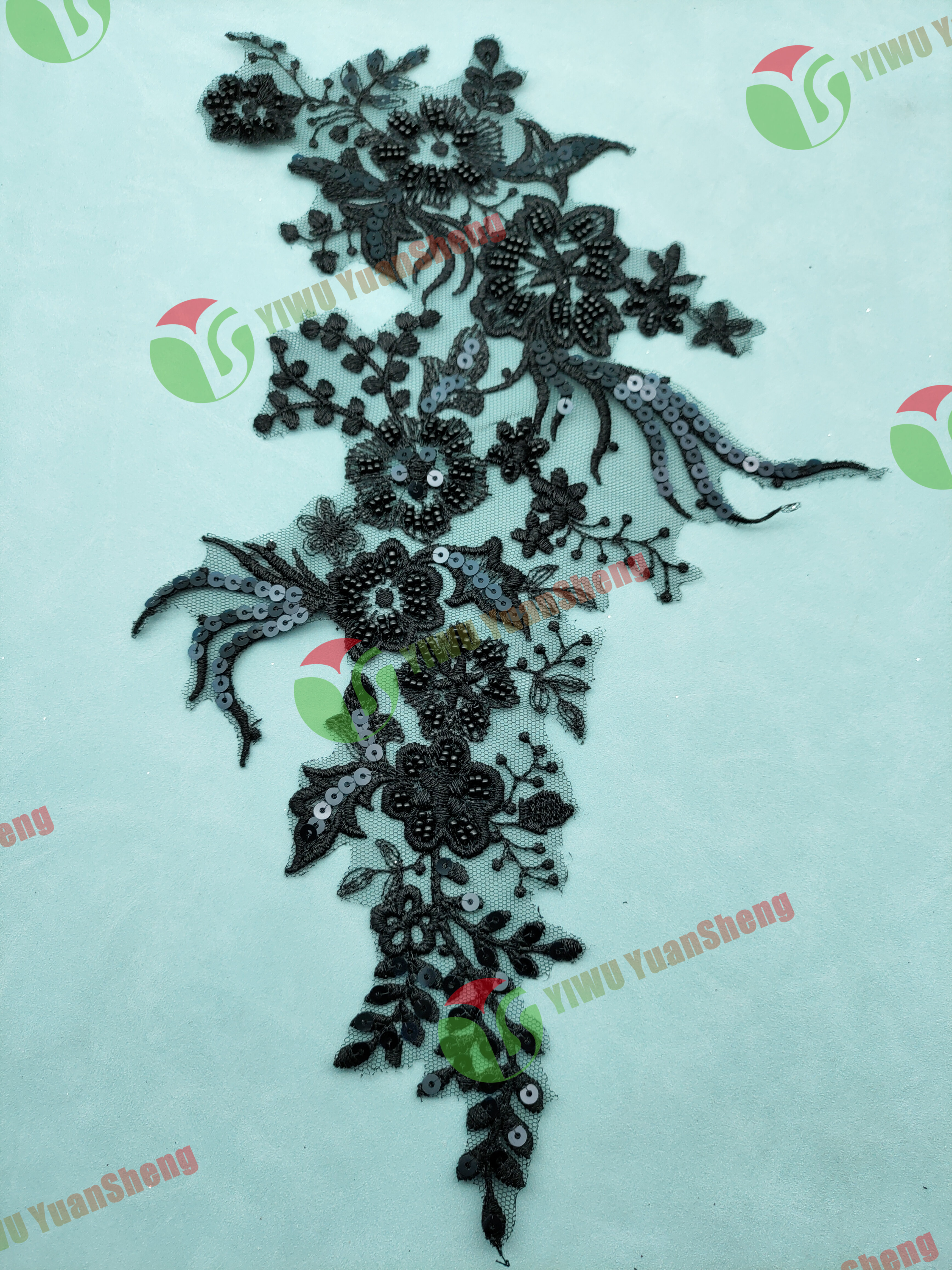 Glass bead mesh lace(pair) YS6076#