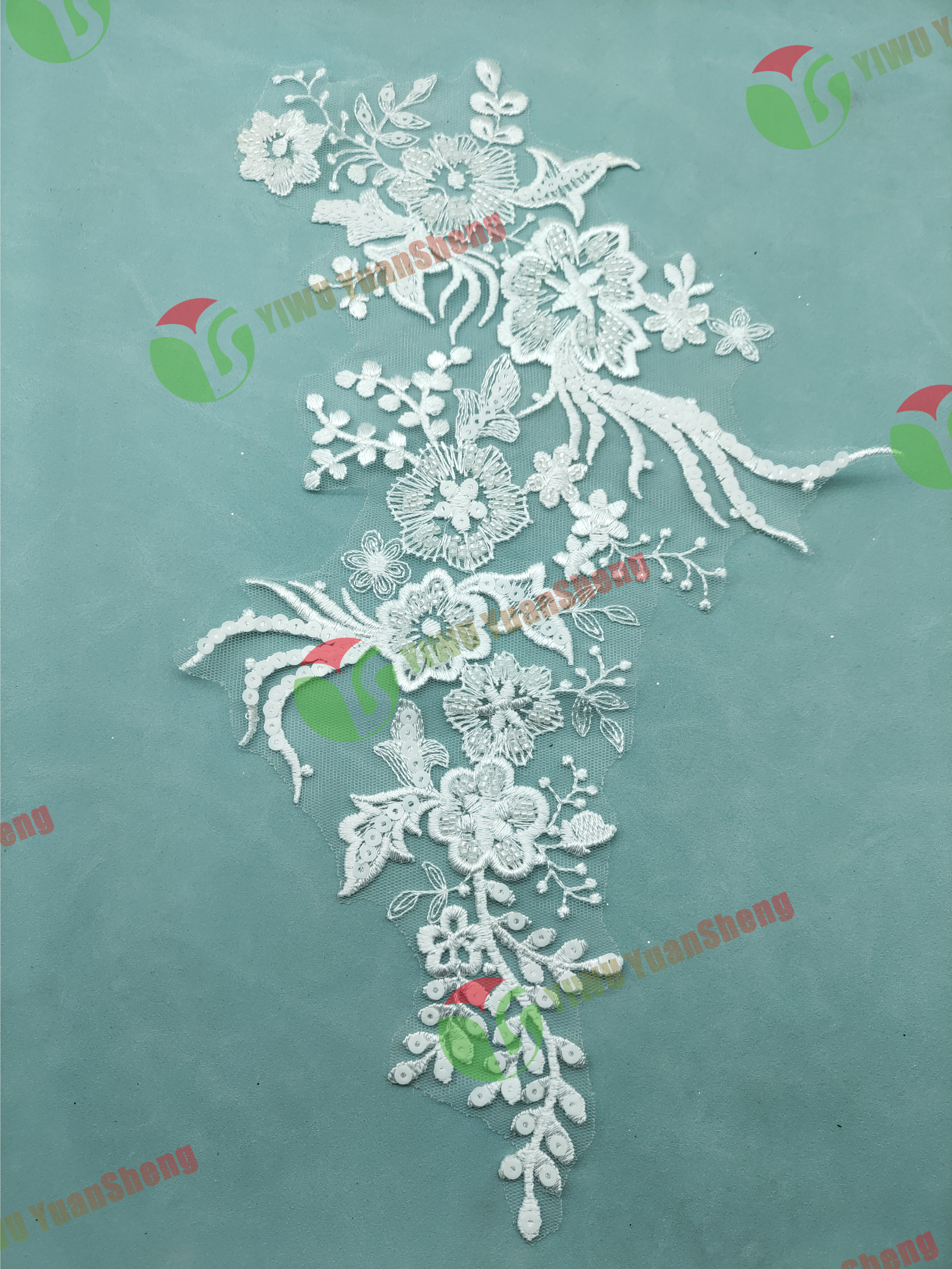 Glass bead mesh lace(pair) YS6076#