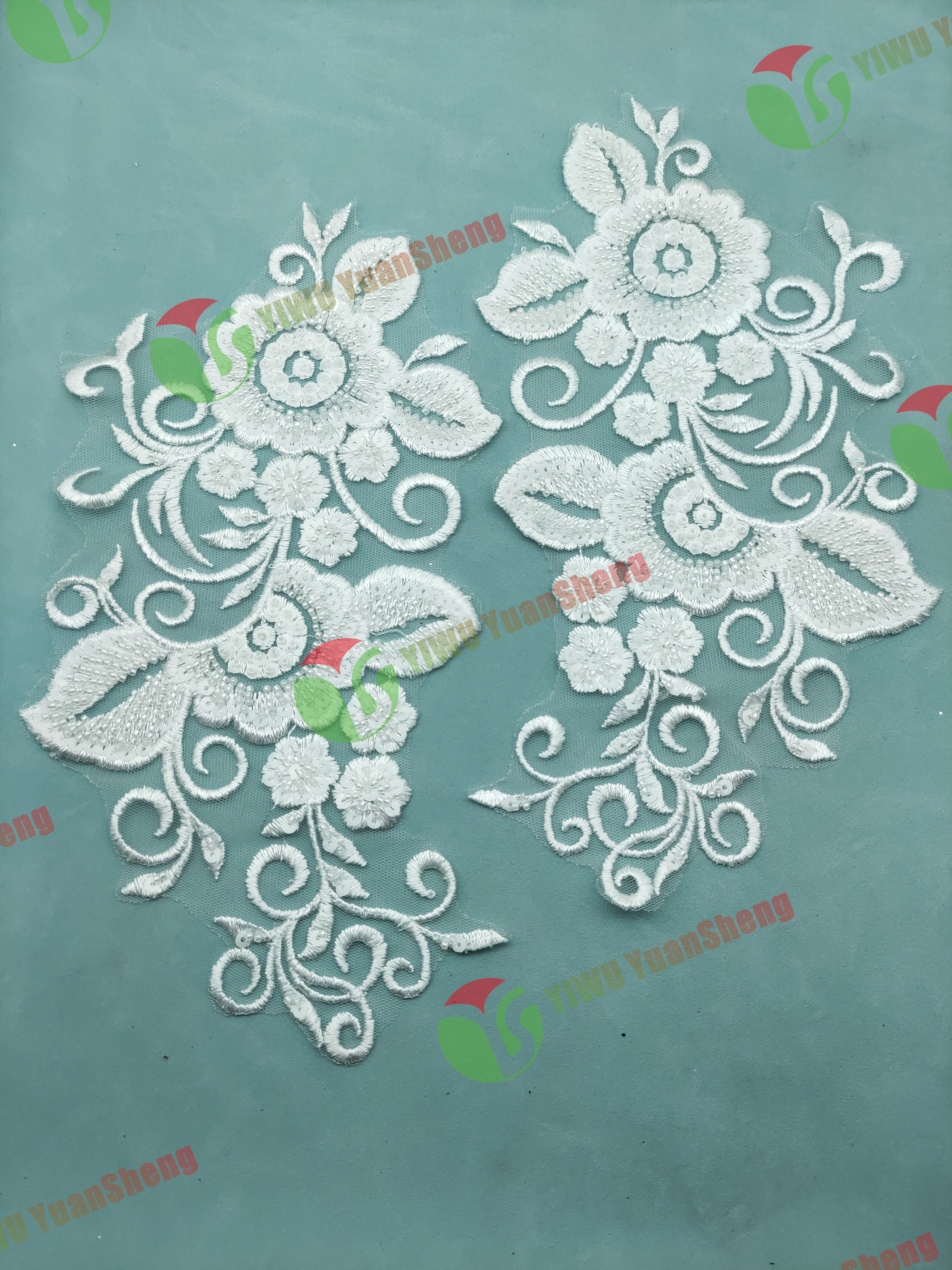 Glass bead mesh lace(pair) YS6079#